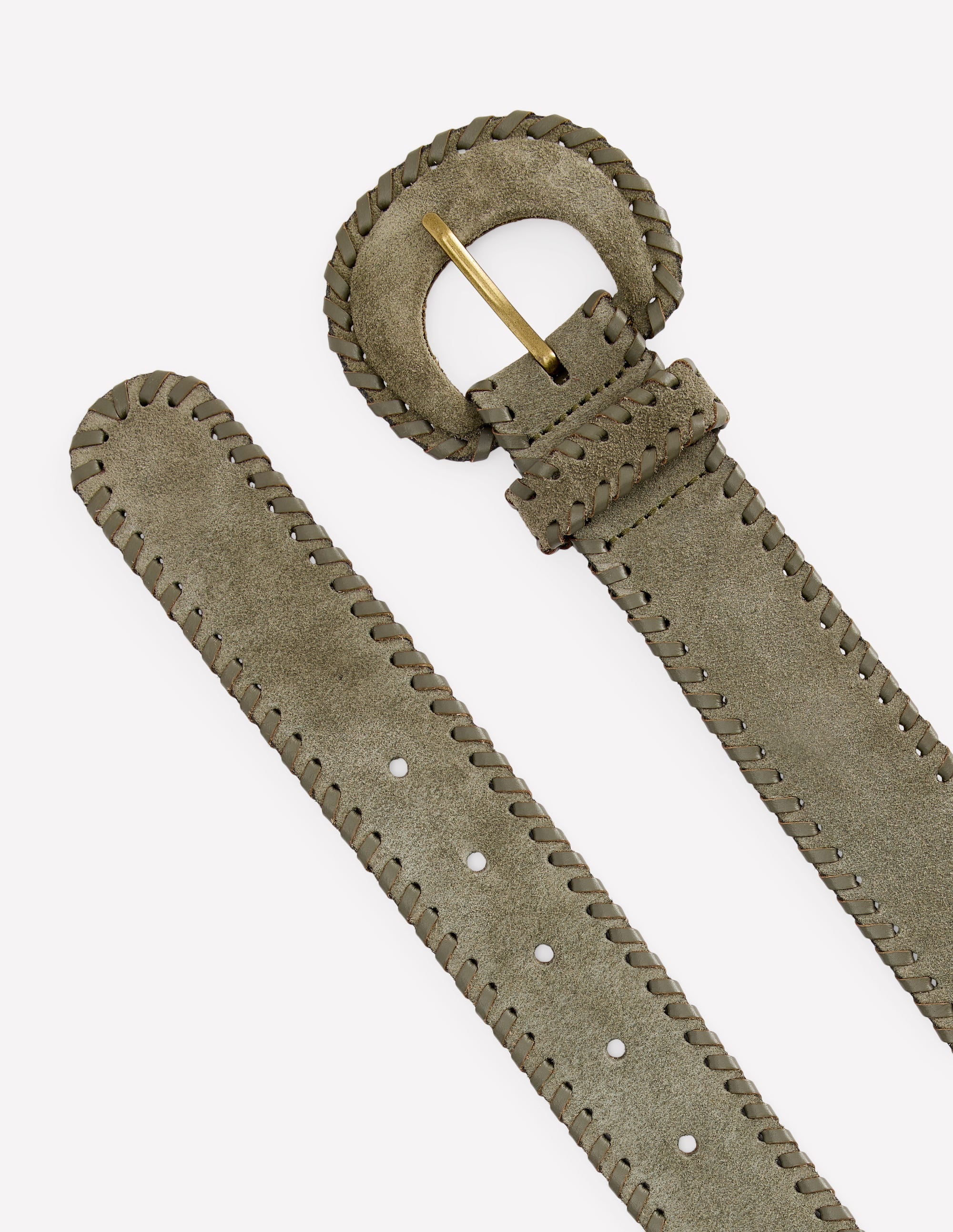 Covered Whipstitch Belt-Deep Olive - Image 3