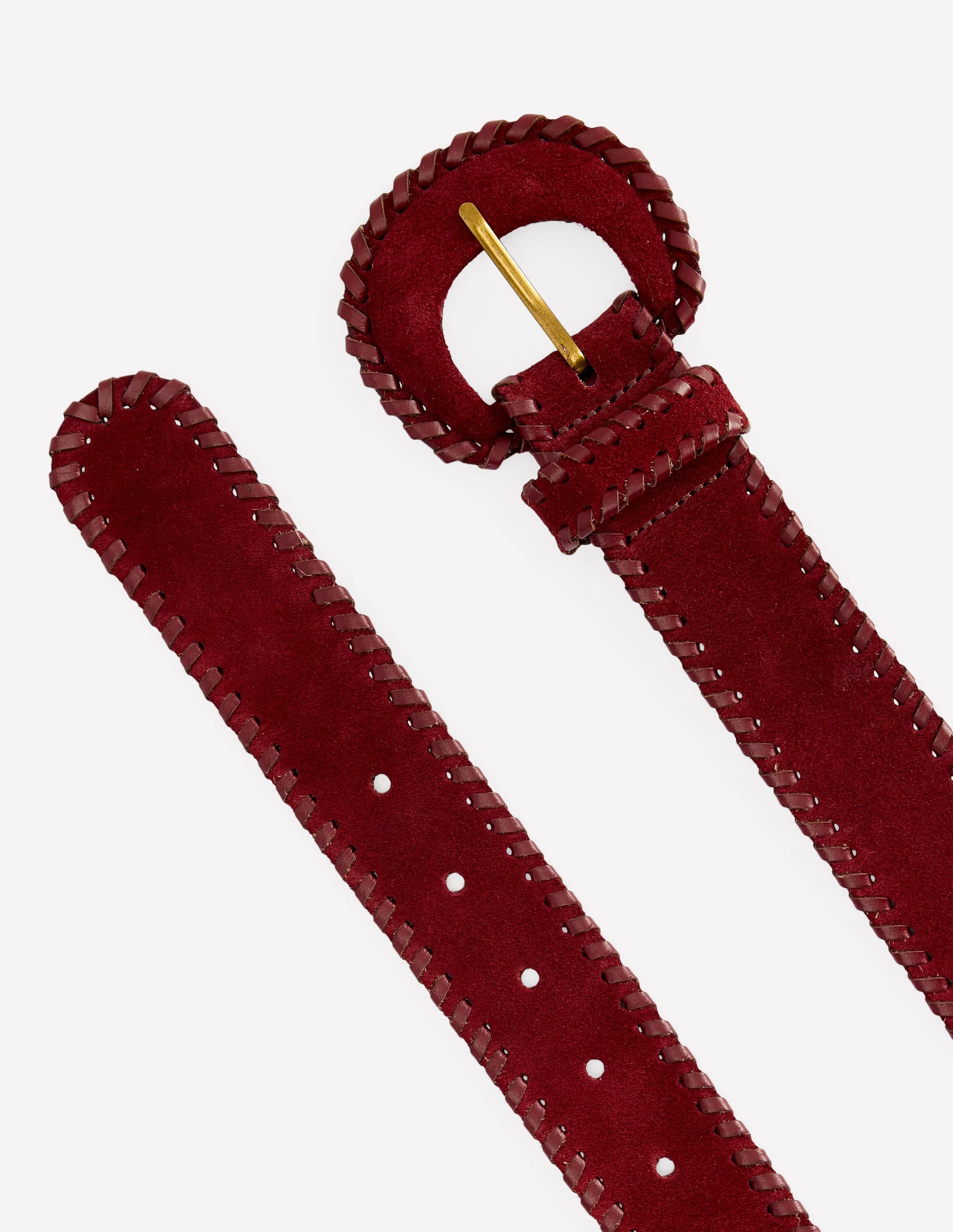 Covered Whipstitch Belt-Oxblood - Image 3