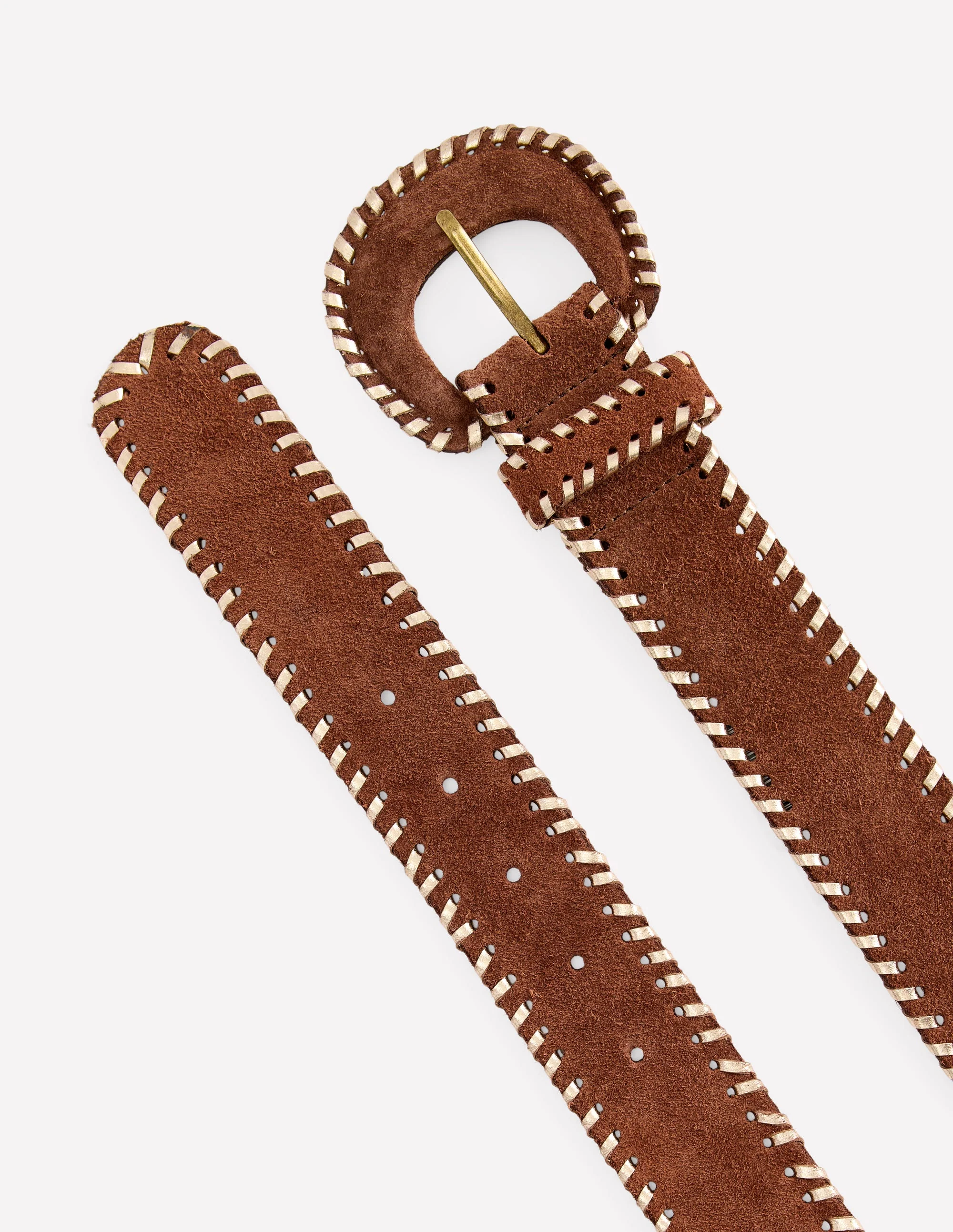 Covered Whipstitch Belt-Tan - Image 3