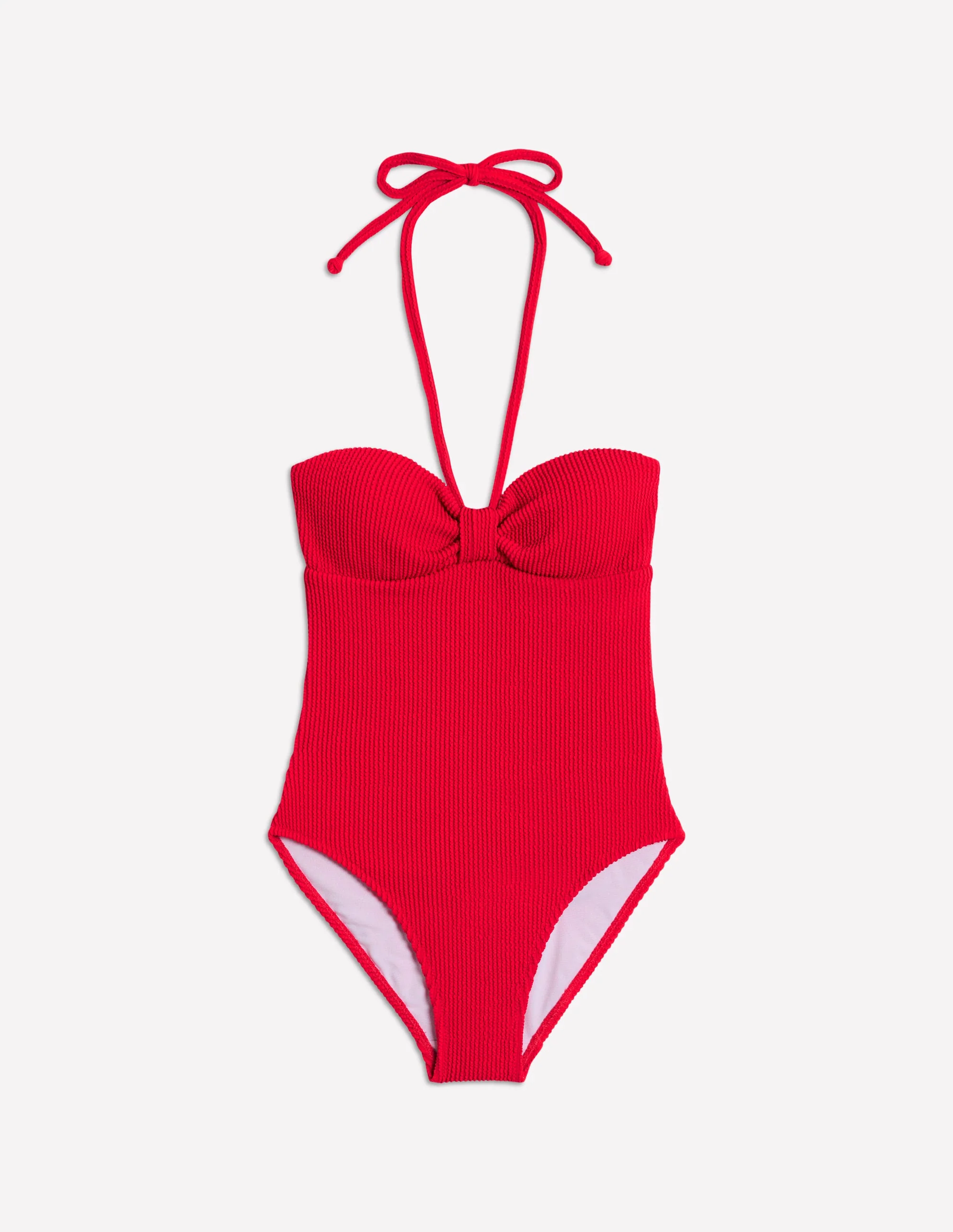 Crinkle Texture Swimsuit-Tulip Red - Image 9