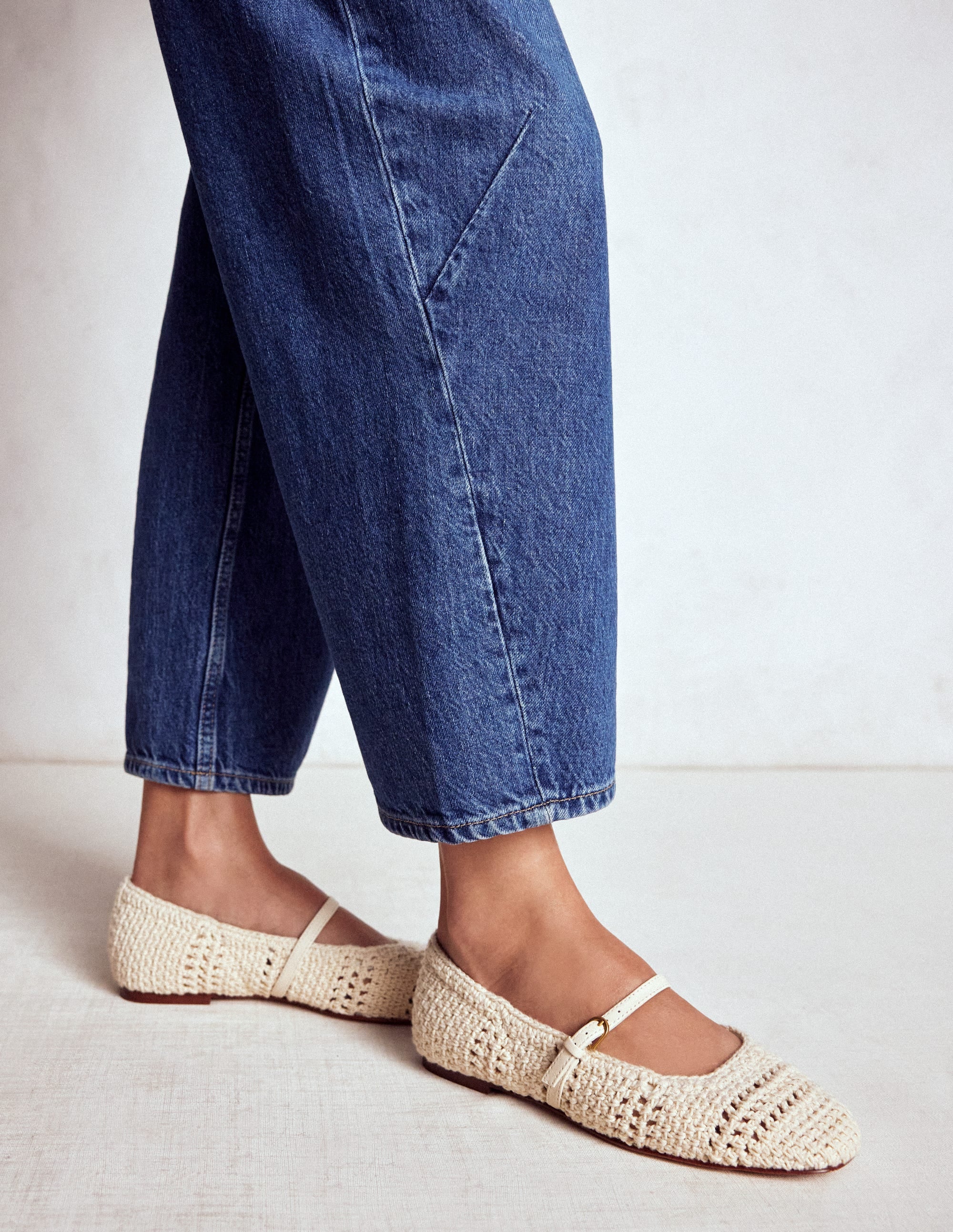 Crochet Mary Jane Flats-Ecru - Image 3