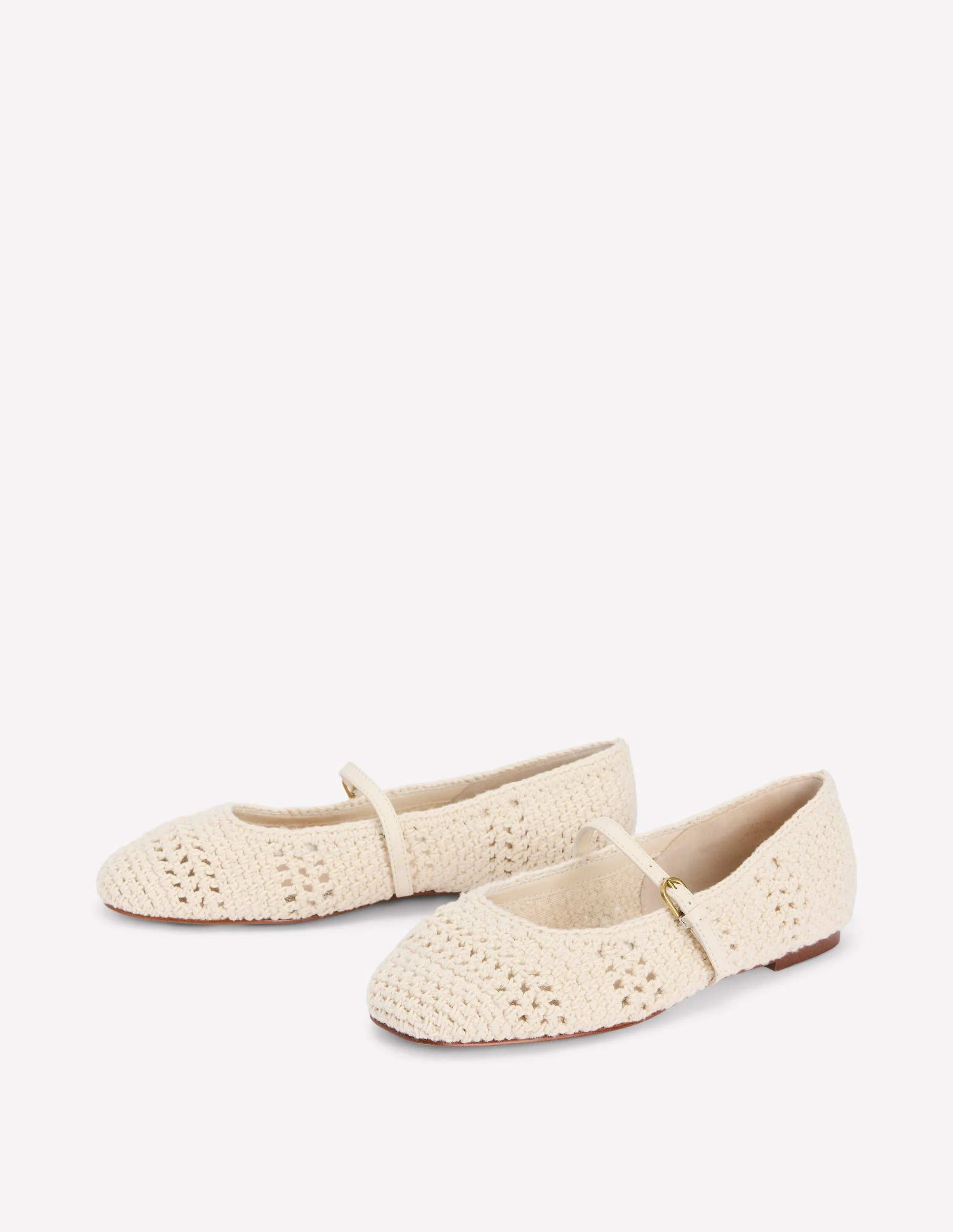Crochet Mary Jane Flats-Ecru - Image 4
