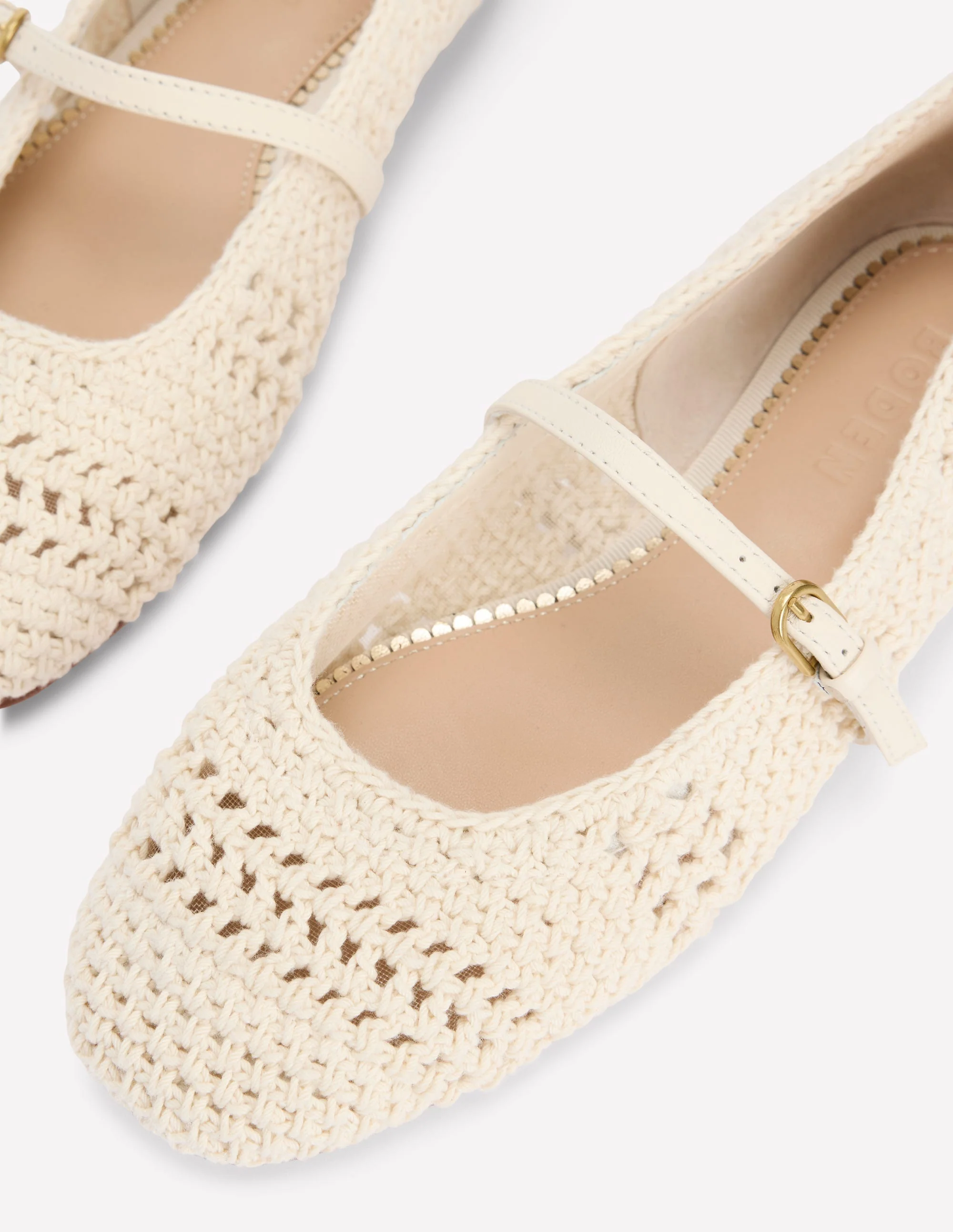 Crochet Mary Jane Flats-Ecru - Image 5