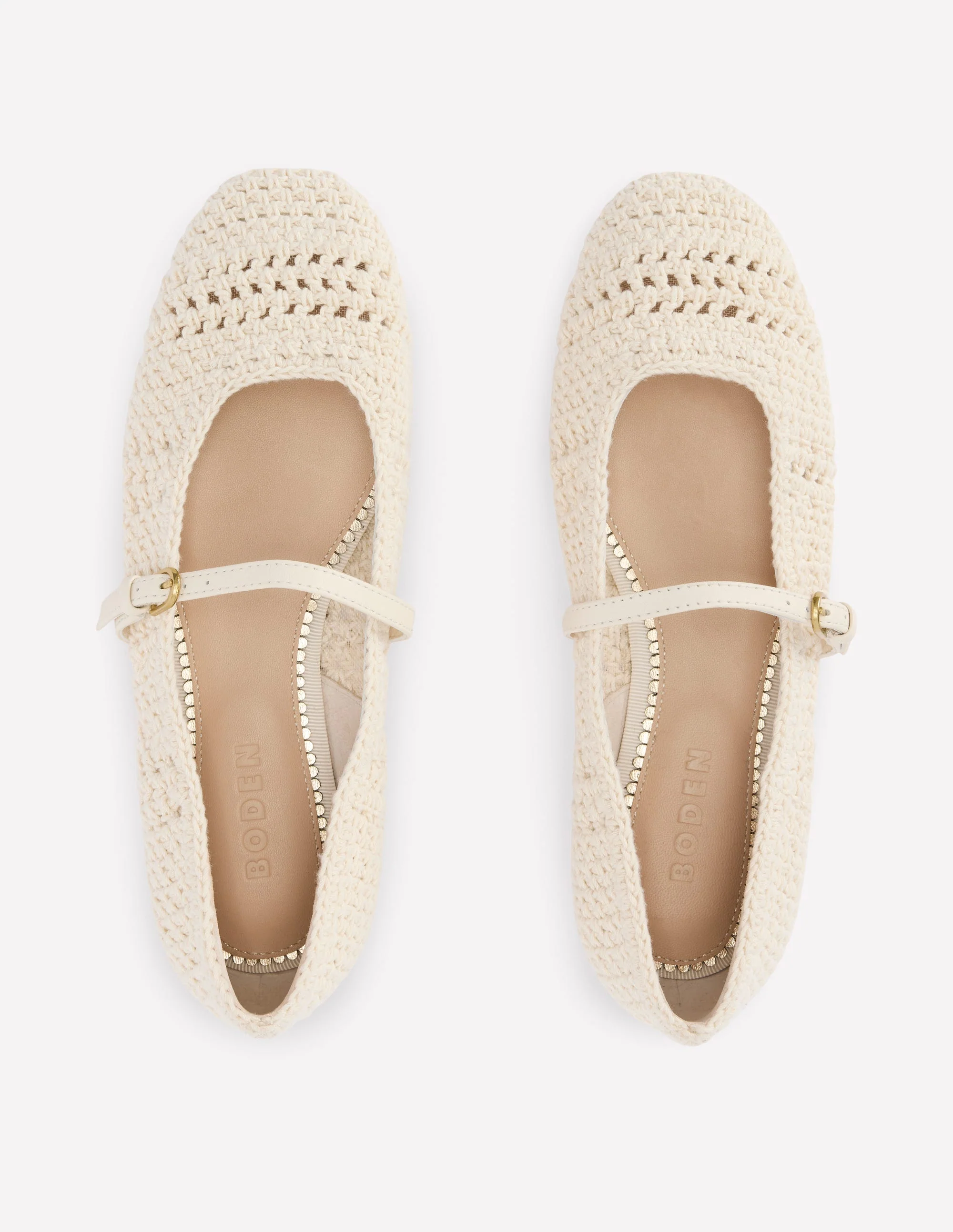 Crochet Mary Jane Flats-Ecru - Image 6