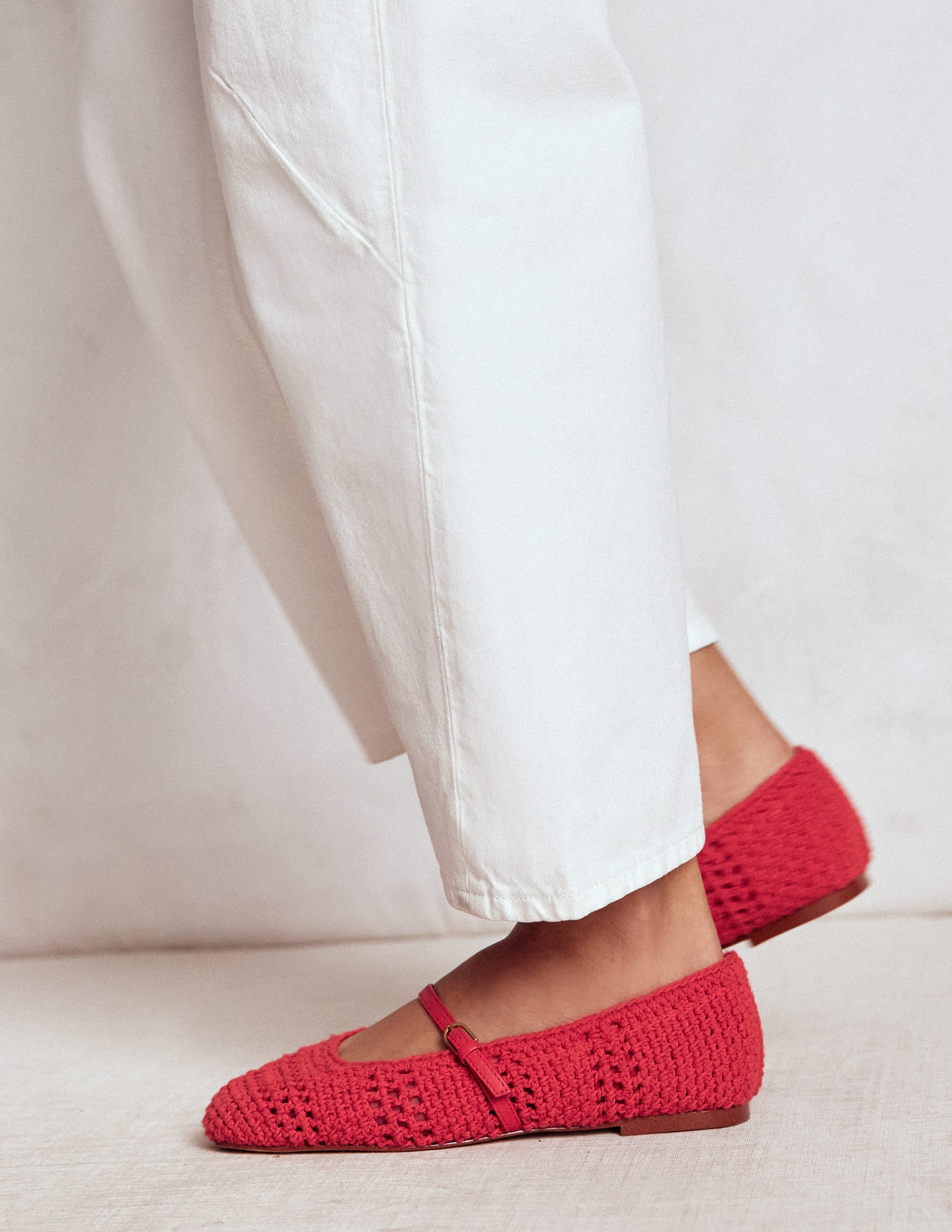 Crochet Mary Jane Flats-Post box Red - Image 2