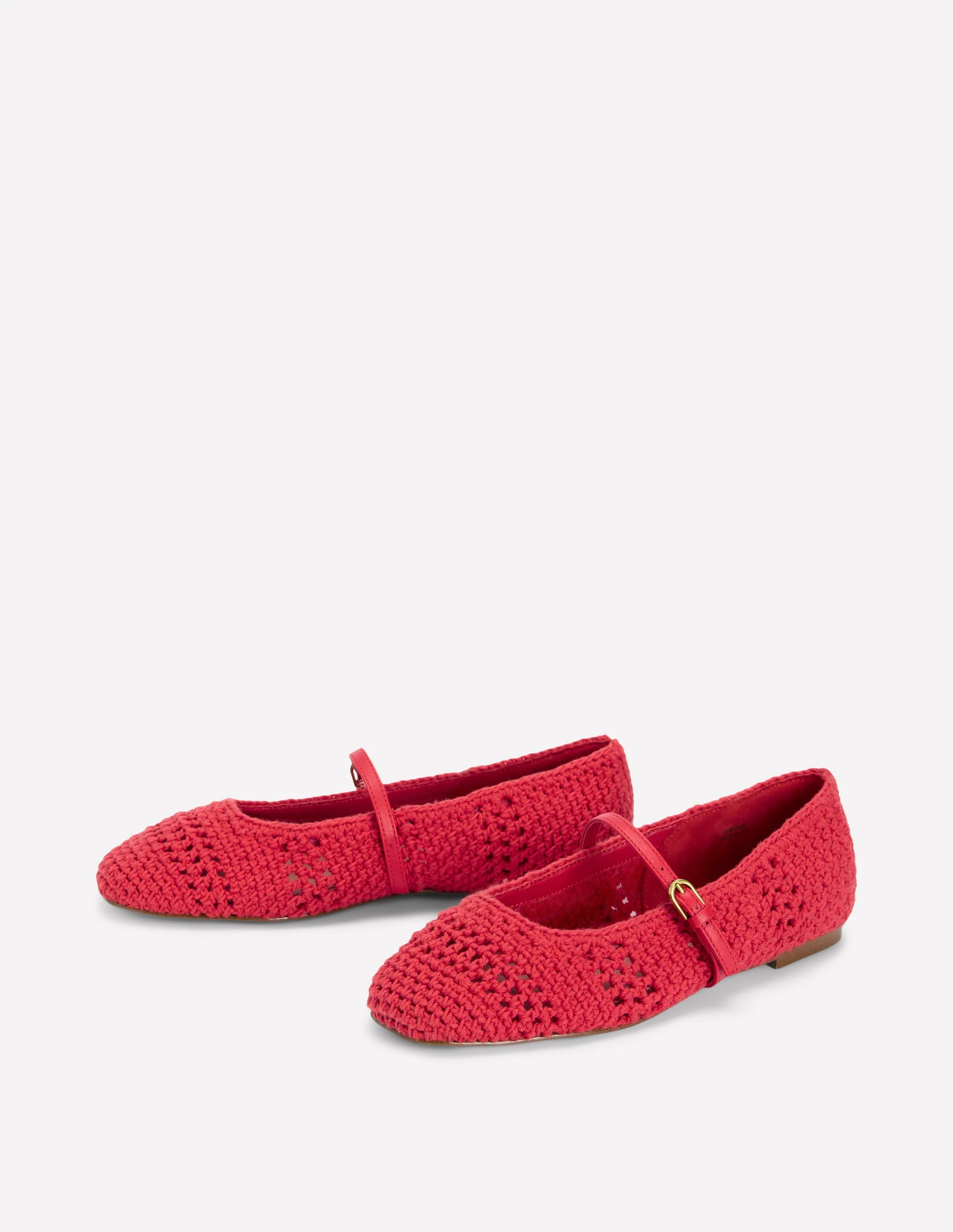 Crochet Mary Jane Flats-Post box Red - Image 3
