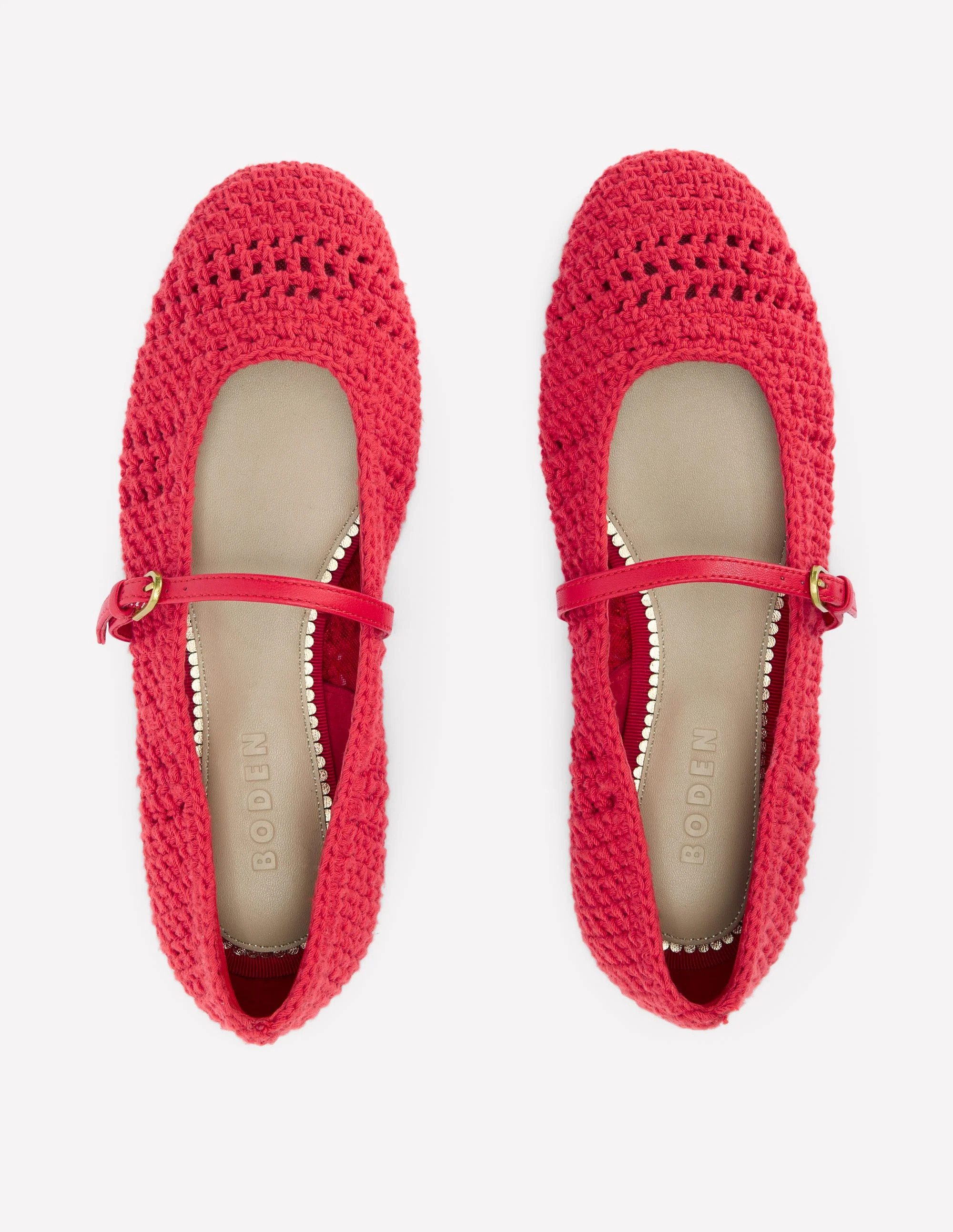 Crochet Mary Jane Flats-Post box Red - Image 5