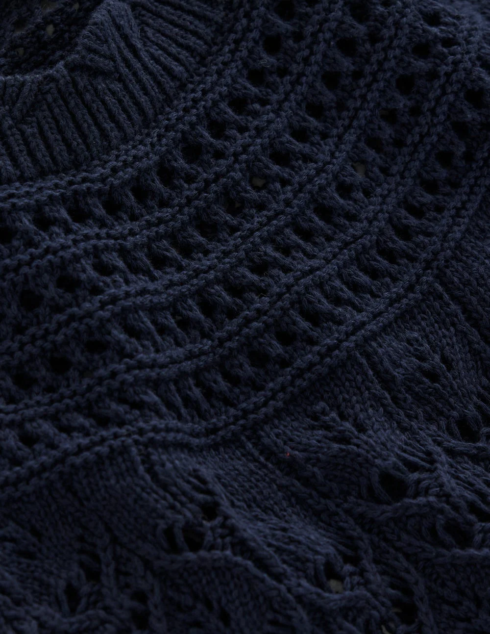 Crochet Mix Stitch Jumper-Navy - Image 7