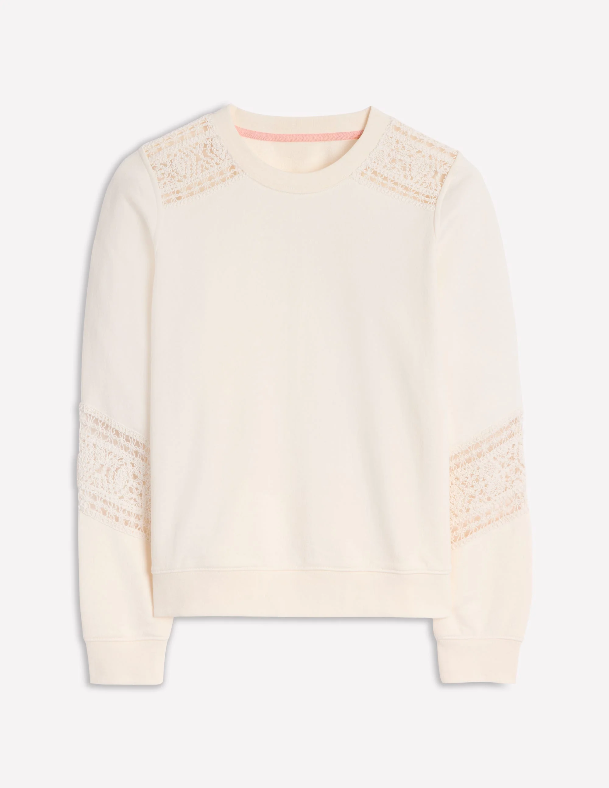 Crochet Trim Sweatshirt-Ivory - Image 5