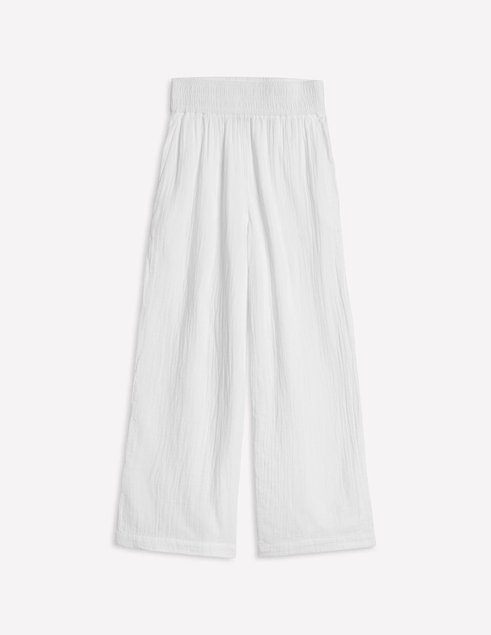 Cropped Double Cloth Trousers-White - Image 6