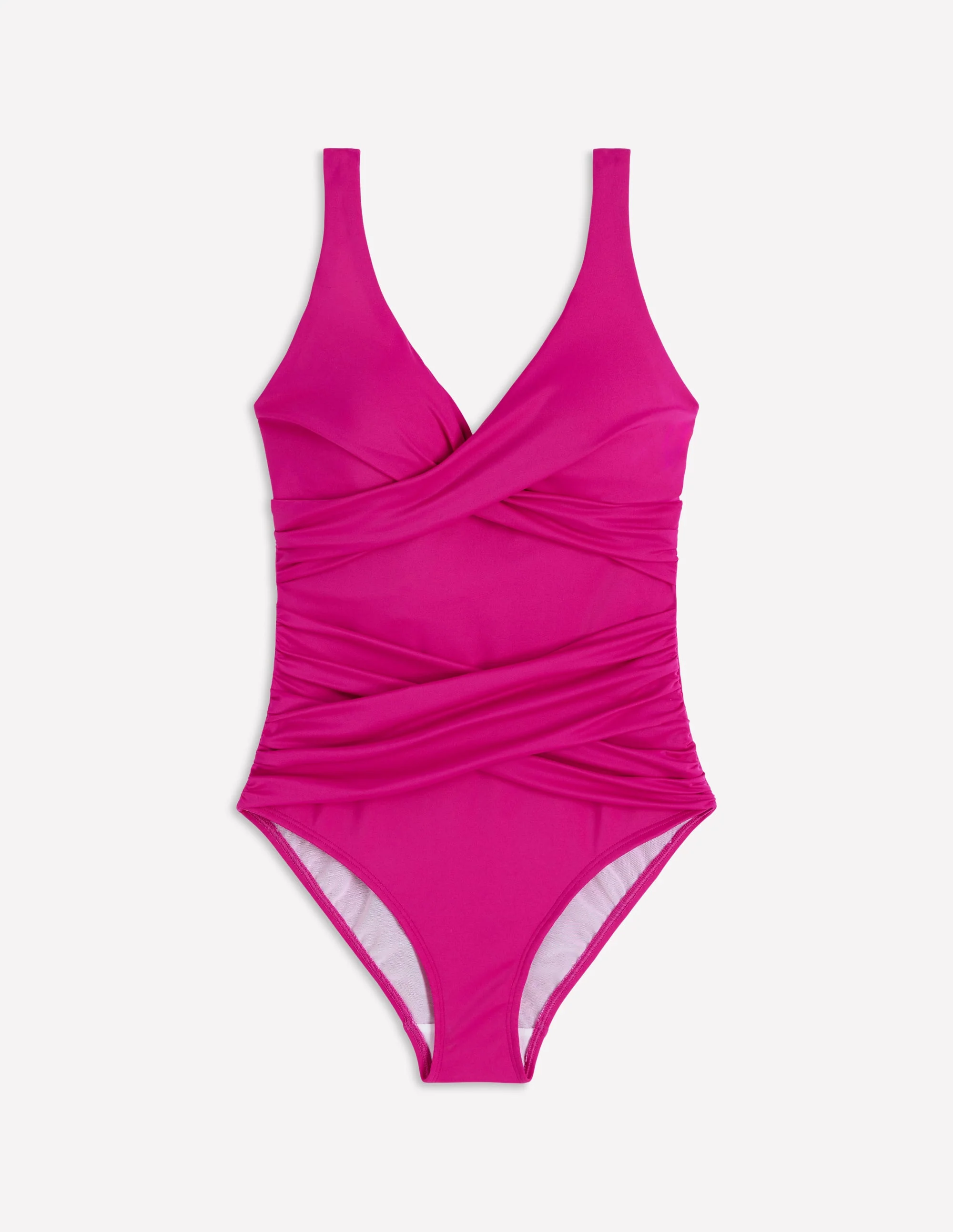 Cross Wrap Swimsuit-Bright Fuchsia - Image 5