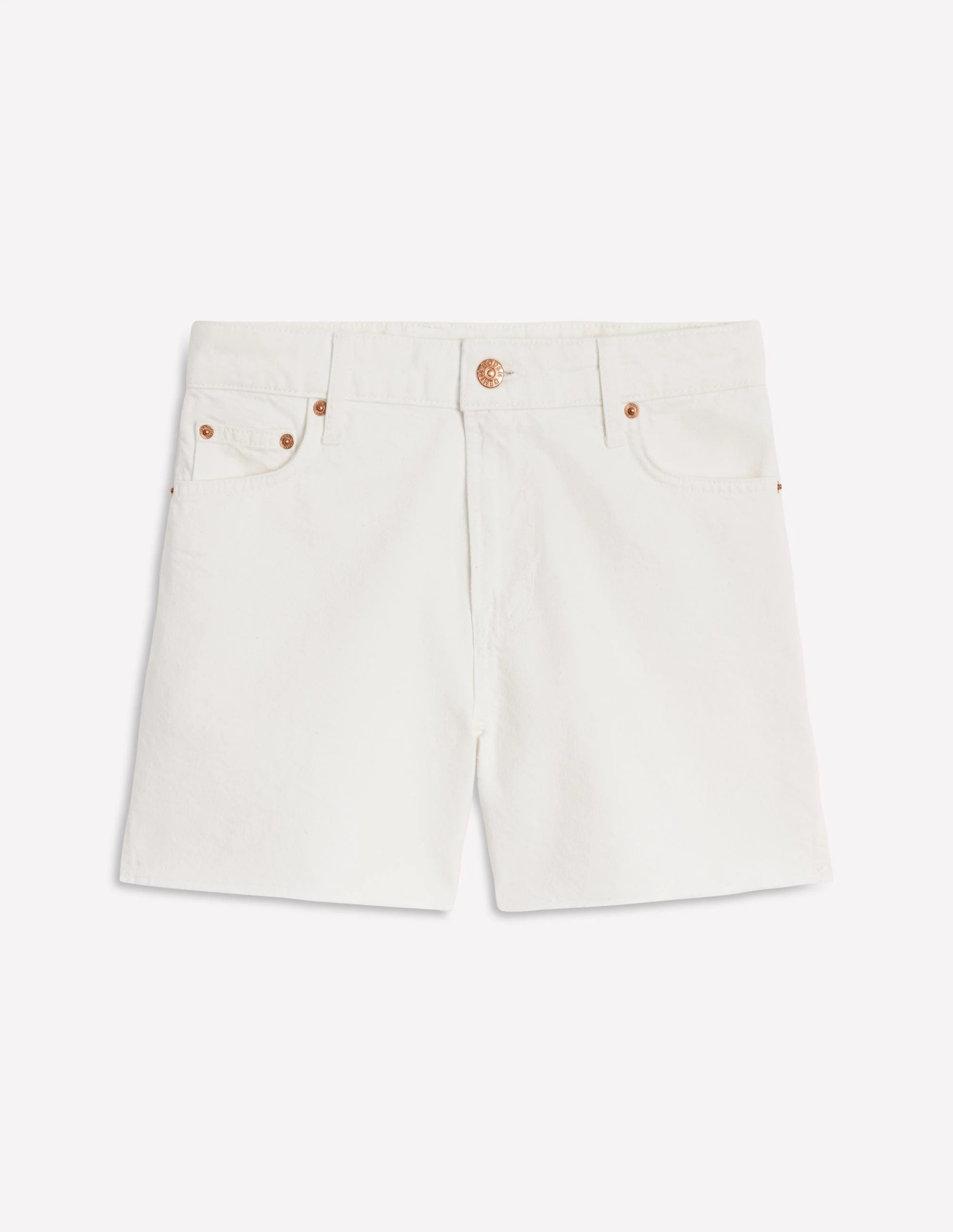Cut Off Denim Shorts-White - Image 7