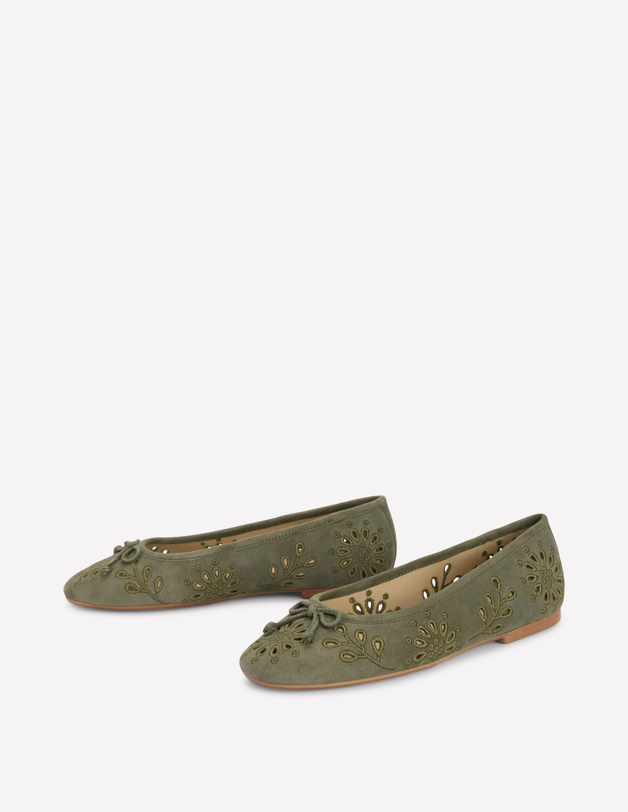 Cut Out Ballet Flats-Deep Olive - Image 3
