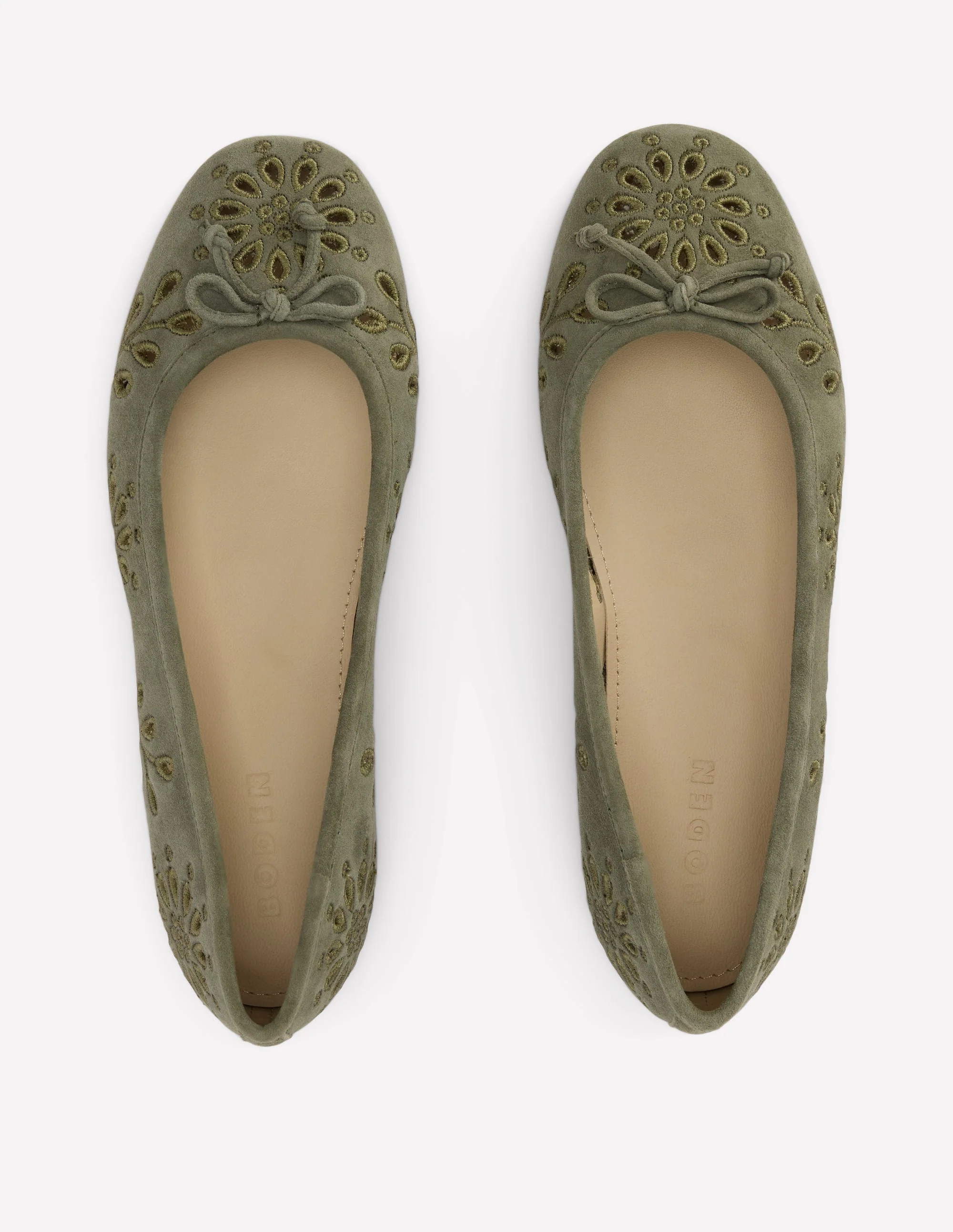 Cut Out Ballet Flats-Deep Olive - Image 5