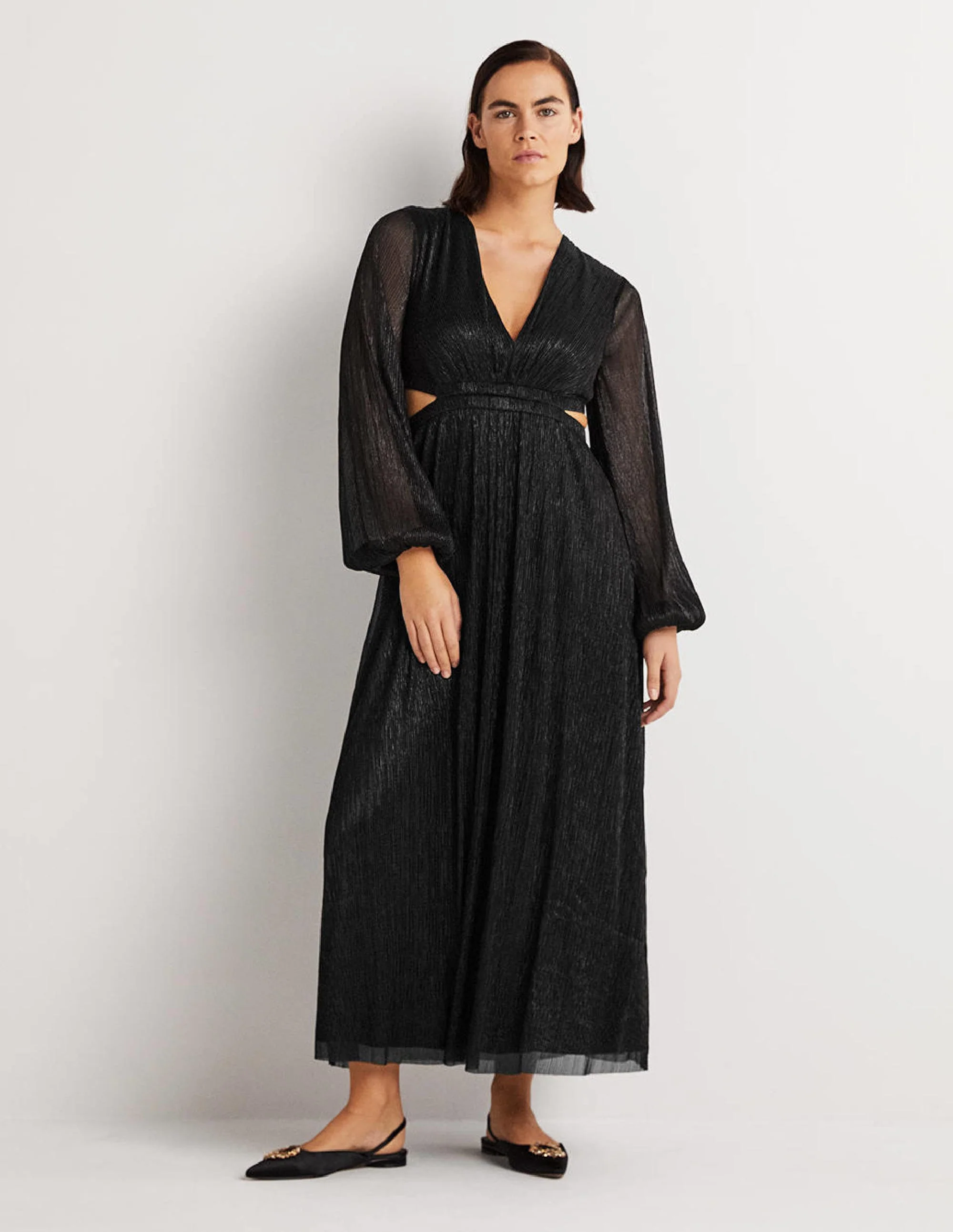 Cut-out Maxi Party Dress-Black