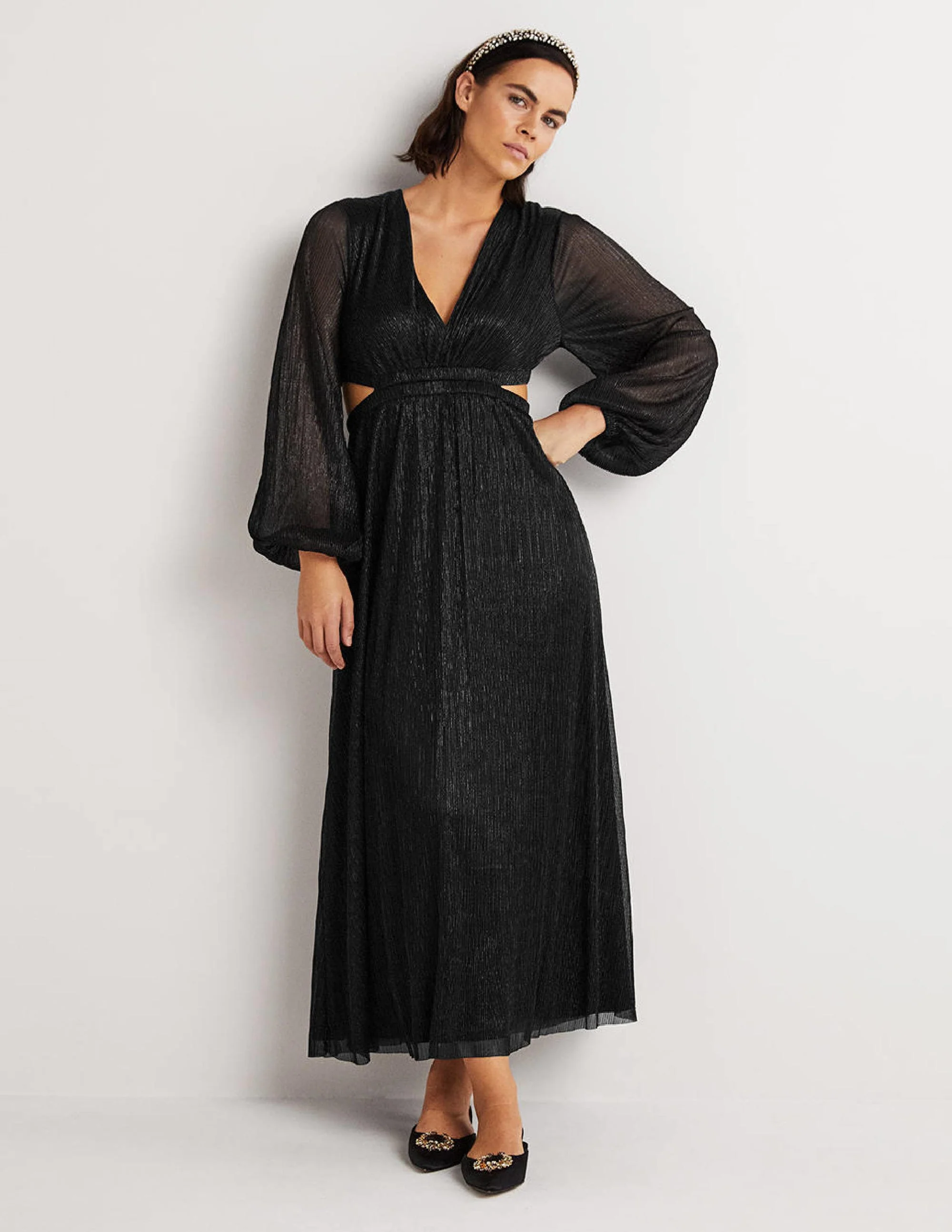 Cut-out Maxi Party Dress-Black - Image 4
