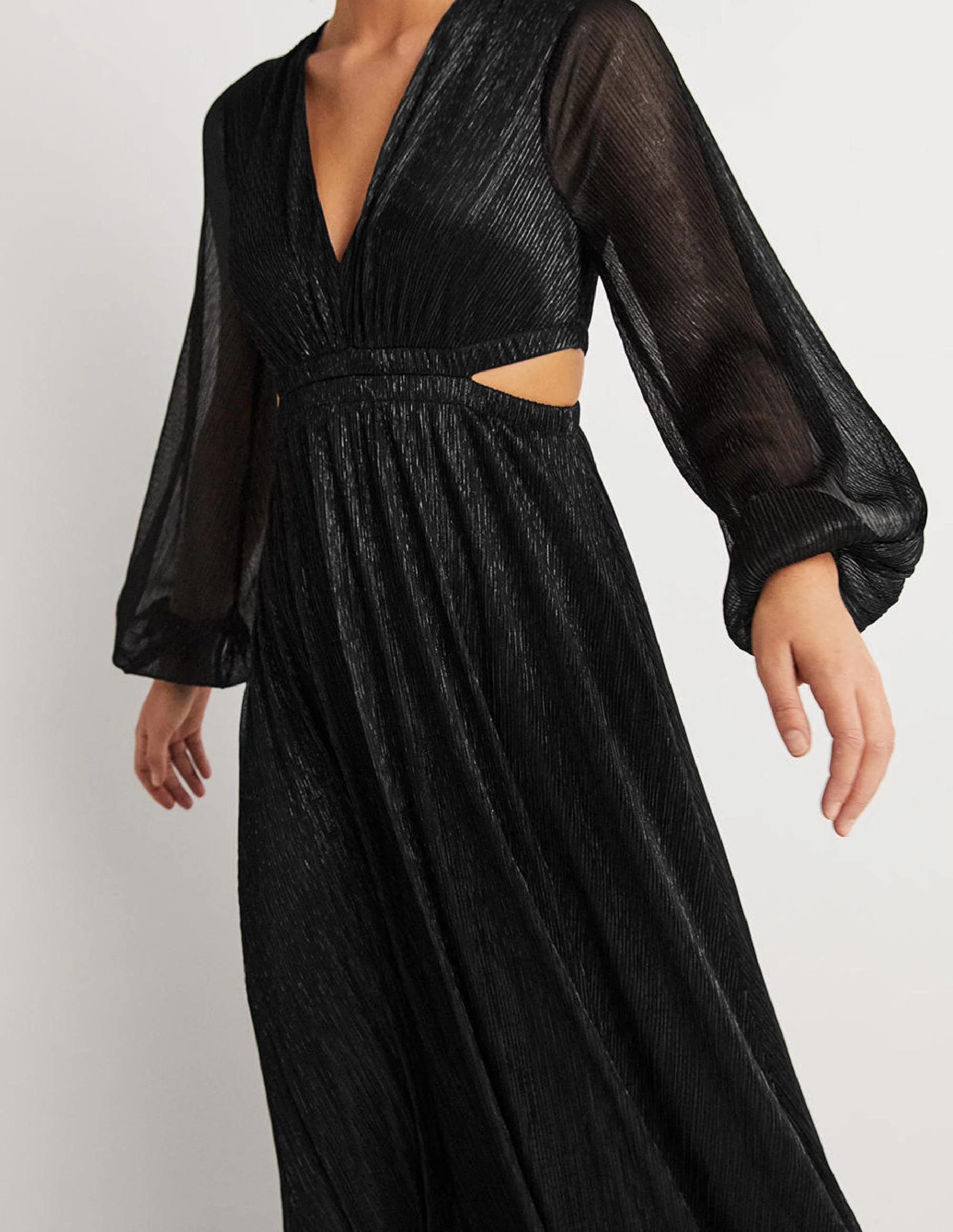 Cut-out Maxi Party Dress-Black - Image 5