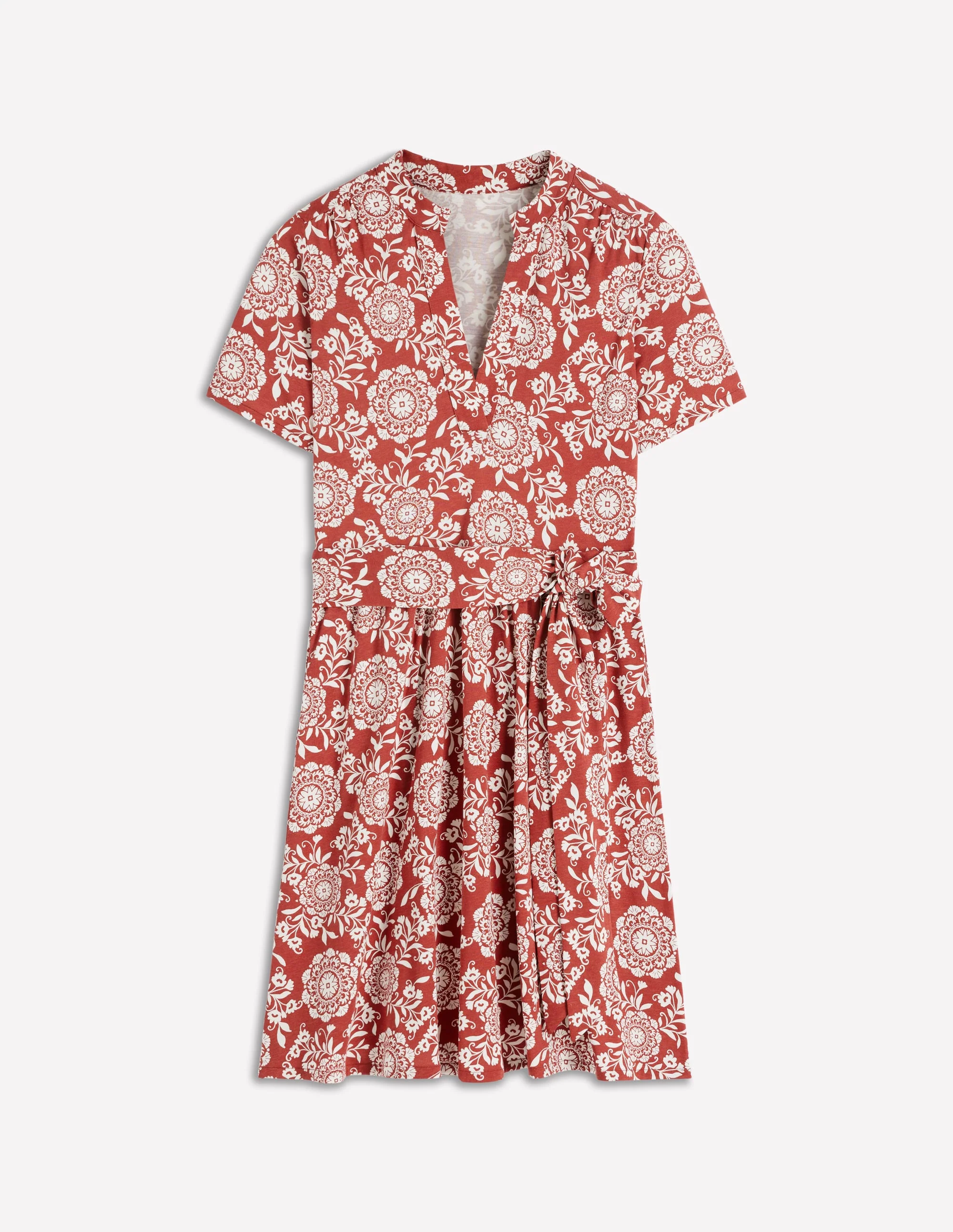 Daisy Flippy Jersey Dress-Brown, Decorative Blossom - Image 5