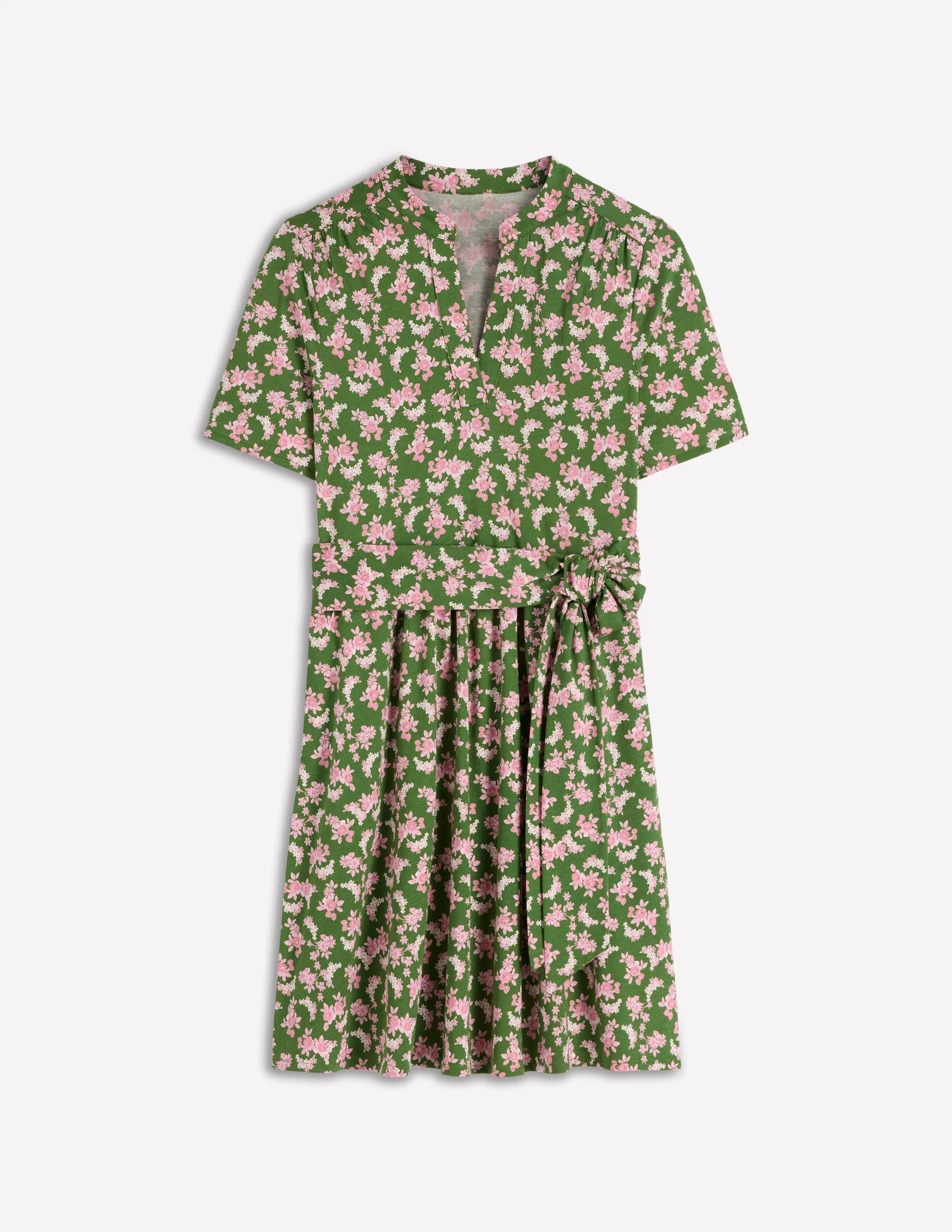 Daisy Flippy Jersey Dress-Promenade Green, Dainty Blooms - Image 6
