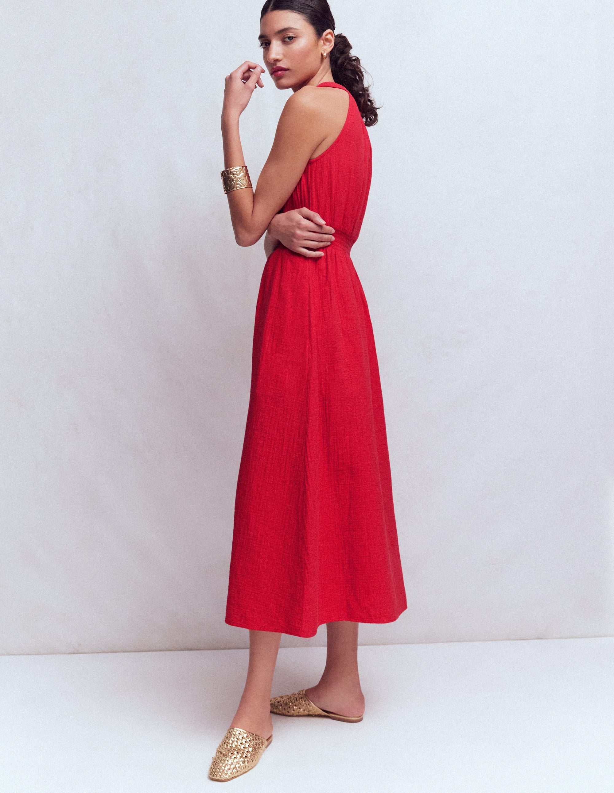 Daphne Double Cloth Dress-Merida Red - Image 2