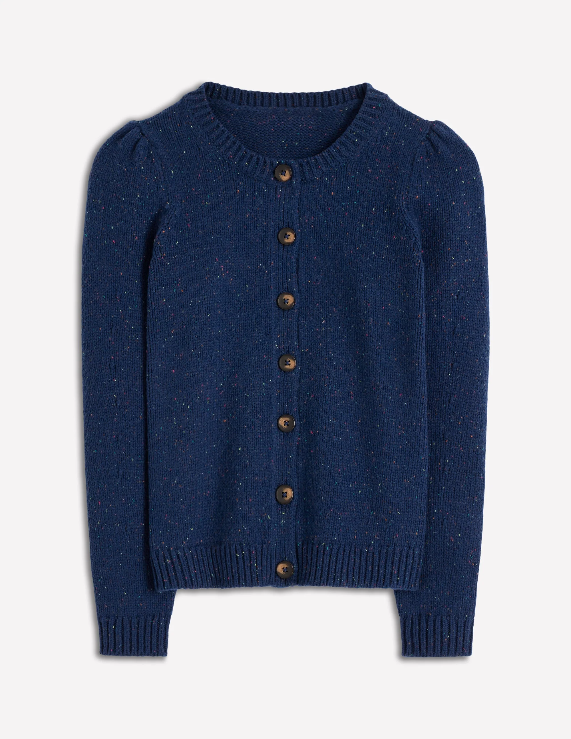 Davina Puff Sleeve Cardigan-Blue, Nep - Image 6
