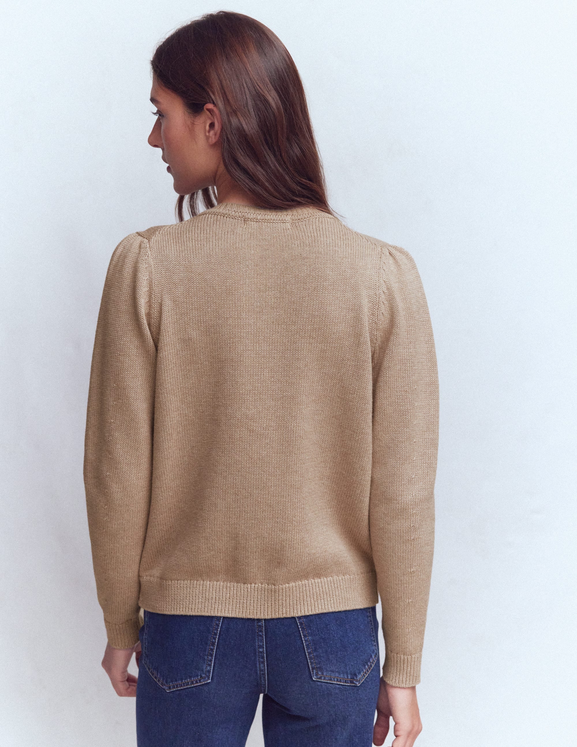 Davina Puff Sleeve Cardigan-Chinchilla Embroidery - Image 3