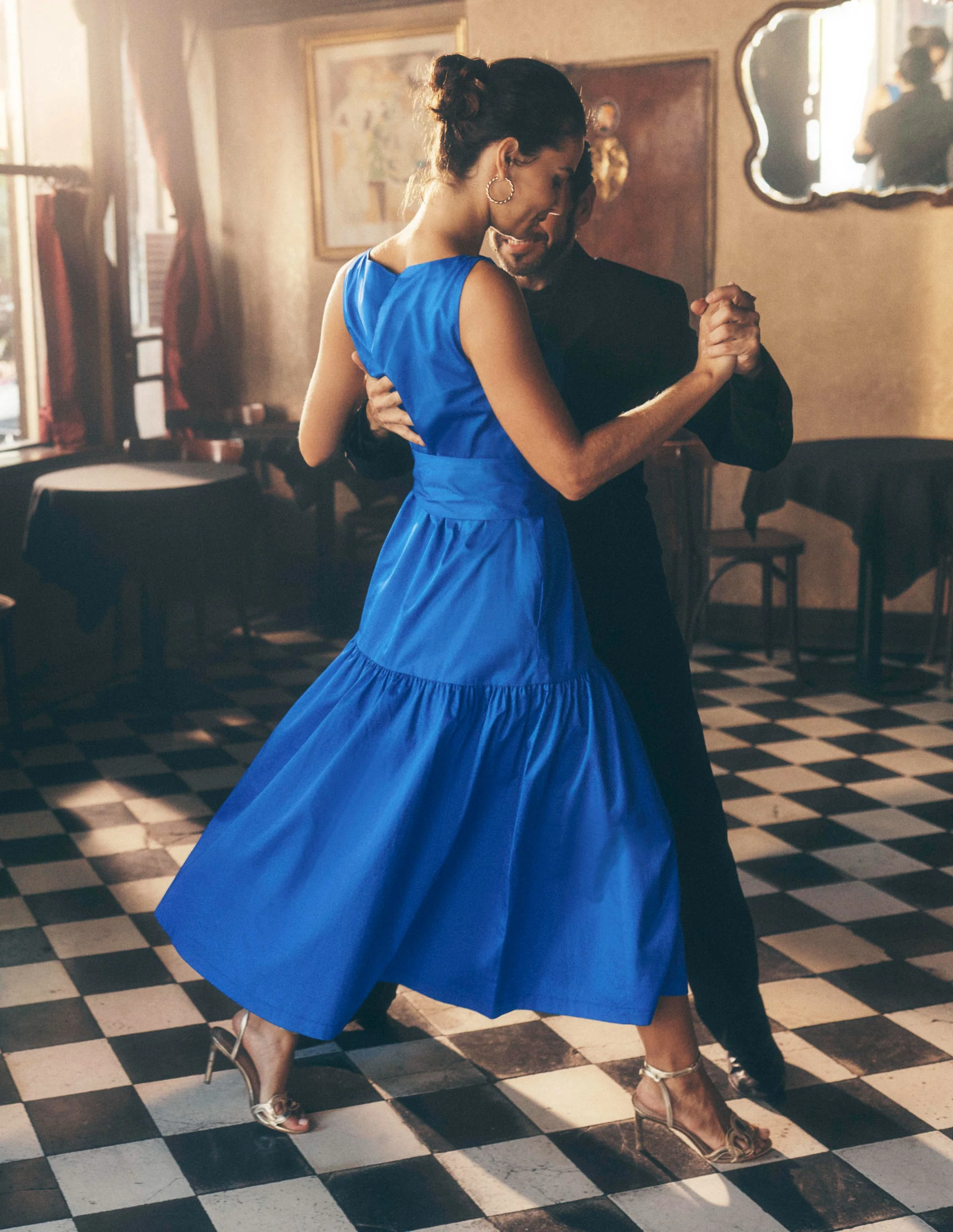 Deep Tier Fit & Flare Dress-Kingfisher Blue - Image 6