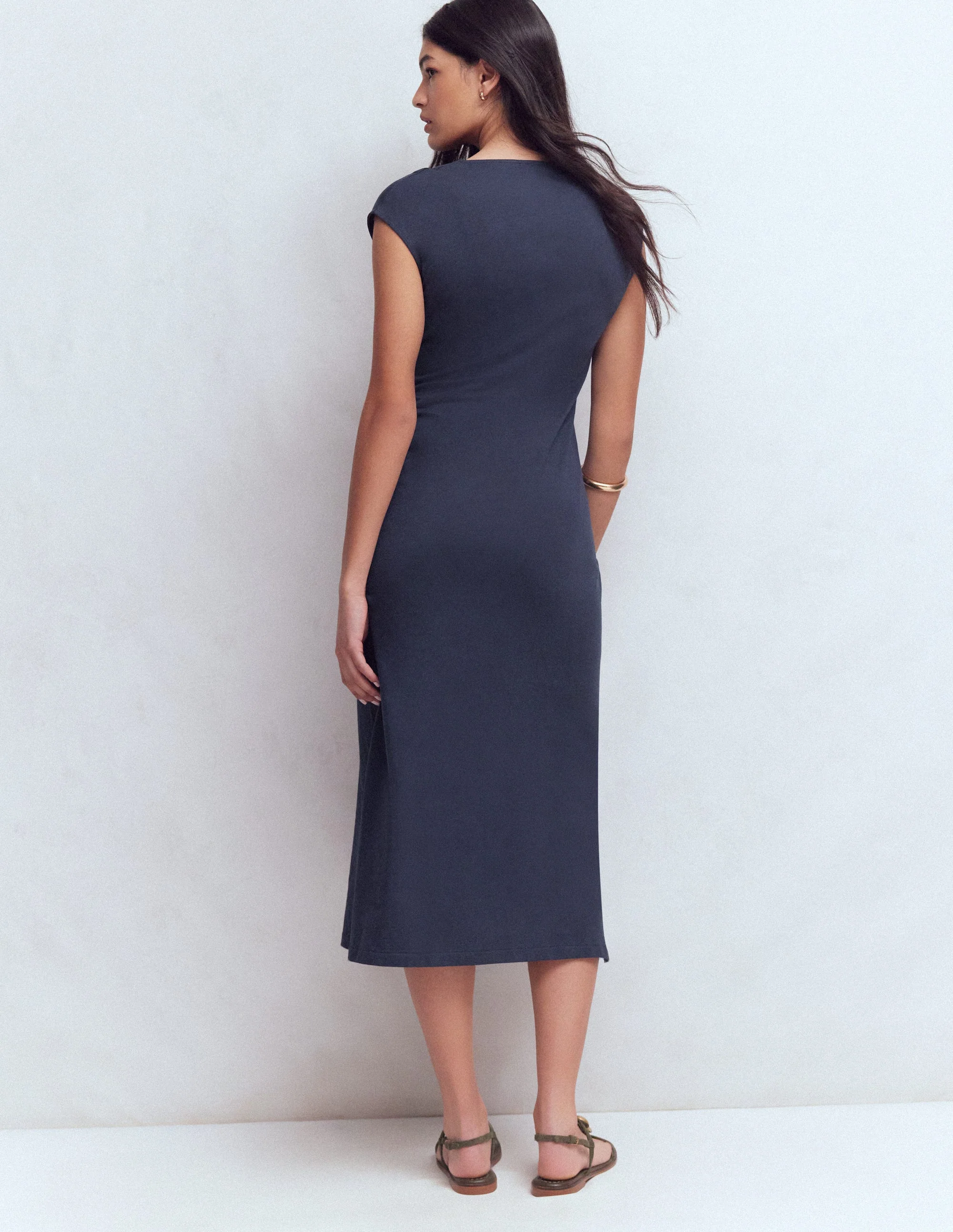 Delilah Twist Midi Dress-Navy - Image 7