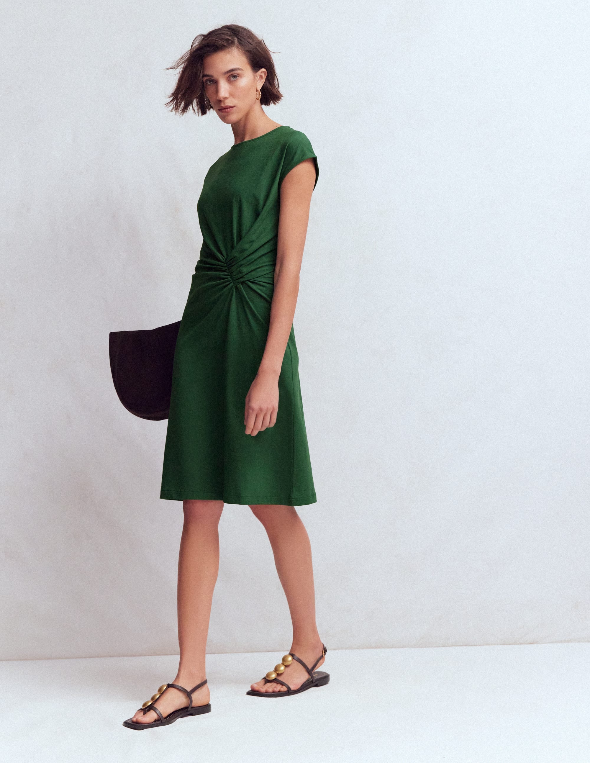Delilah Twist Short Dress-Hunter Green - Image 4