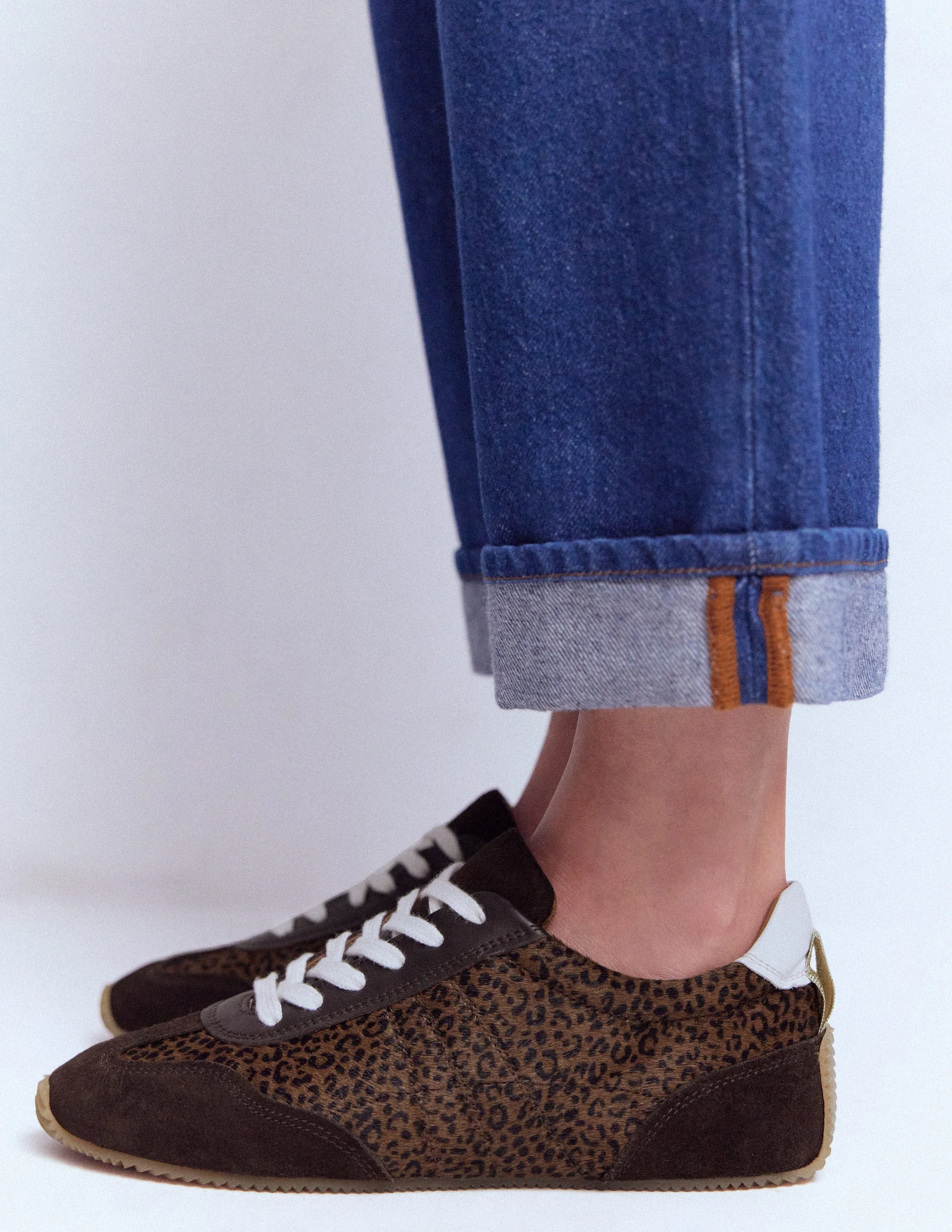Delphine Slim Sole Trainers-Leopard - Image 3