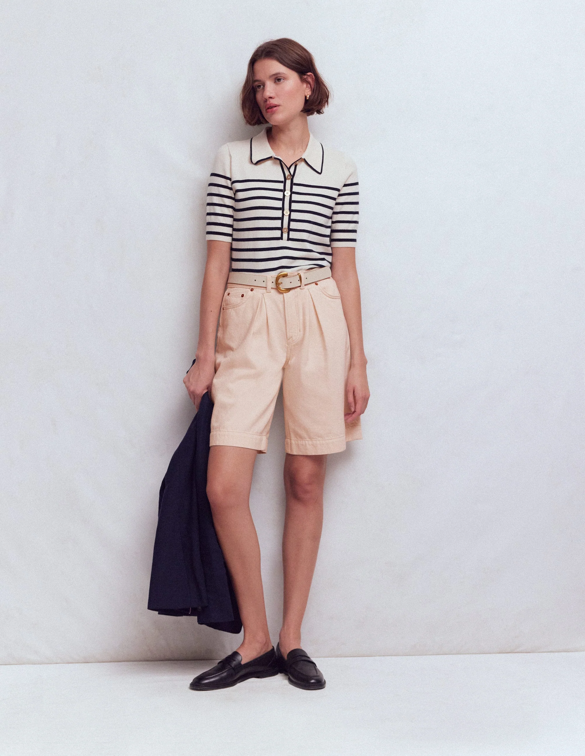 Denim Bermuda Short-Ecru - Image 4