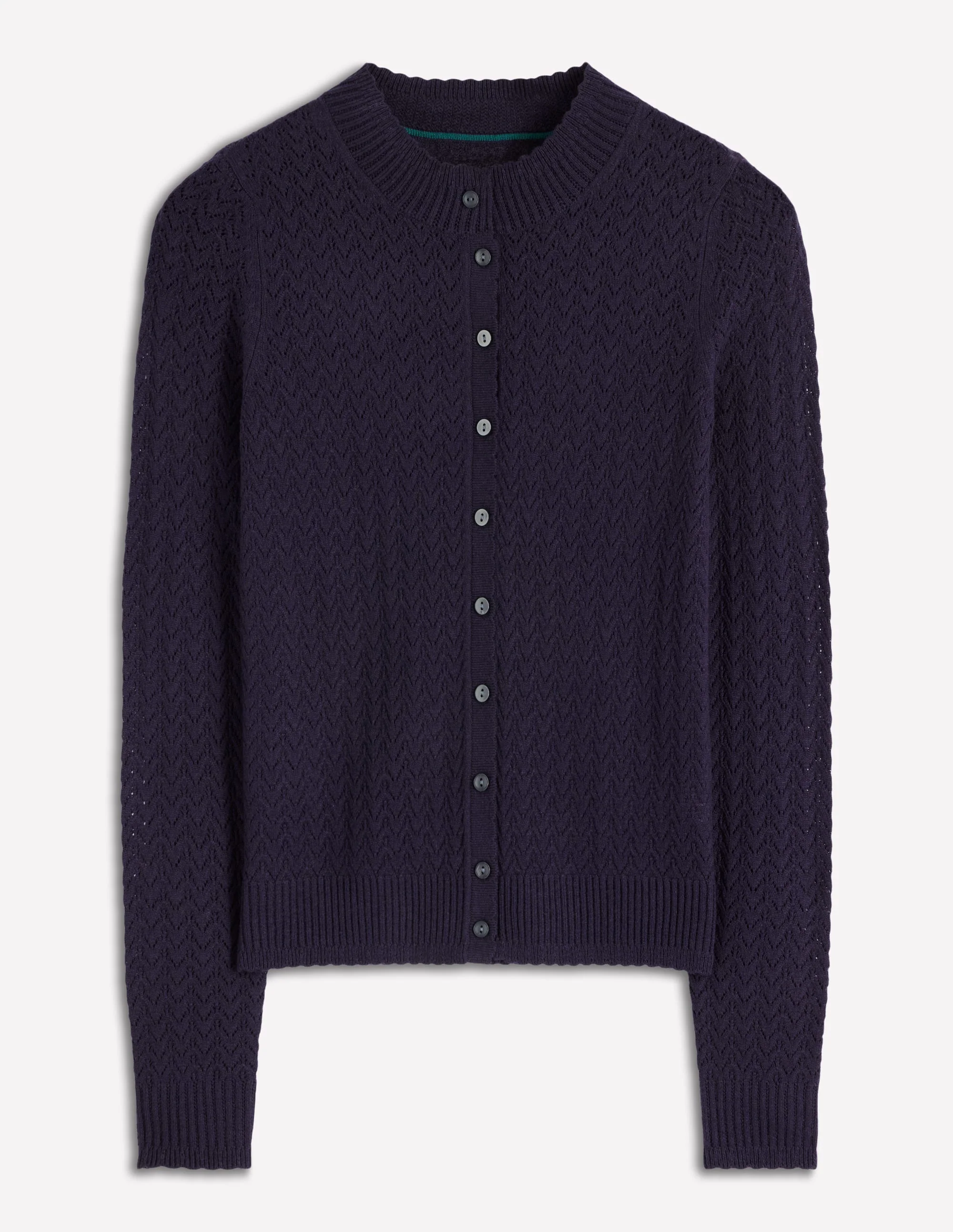Diane Pointelle Cardigan-Navy - Image 6