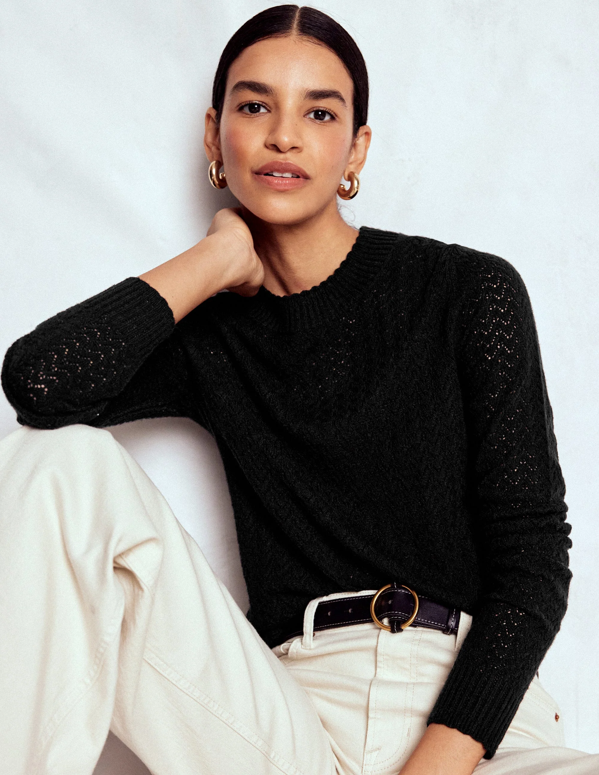 Diane Pointelle Jumper-Black