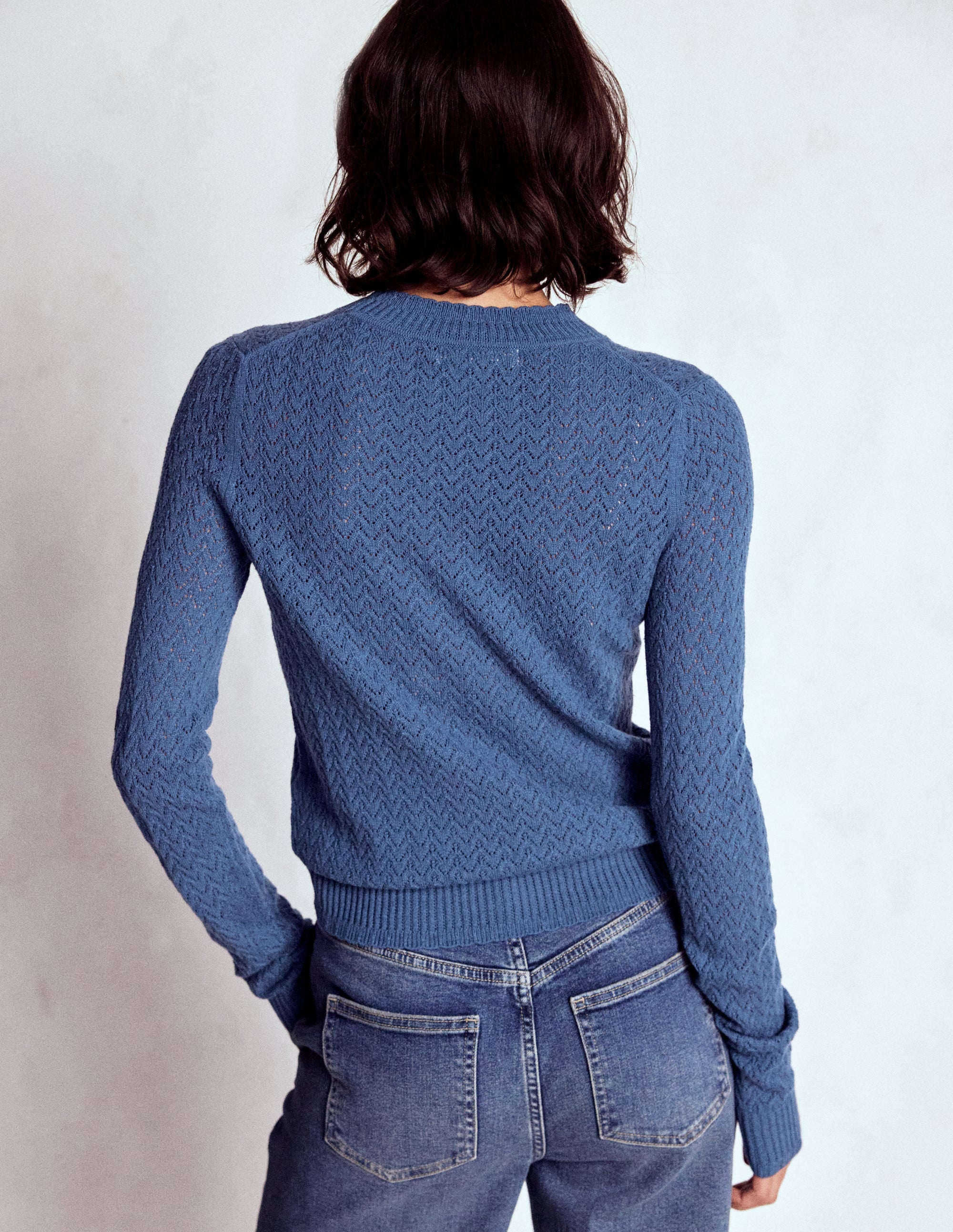 Diane Pointelle Jumper-Denim Blue - Image 3
