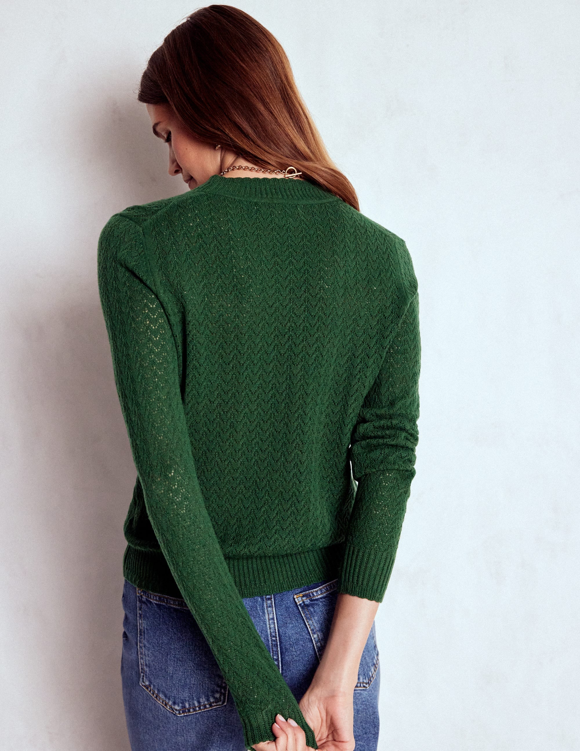 Diane Pointelle Jumper-Hunter Green - Image 3