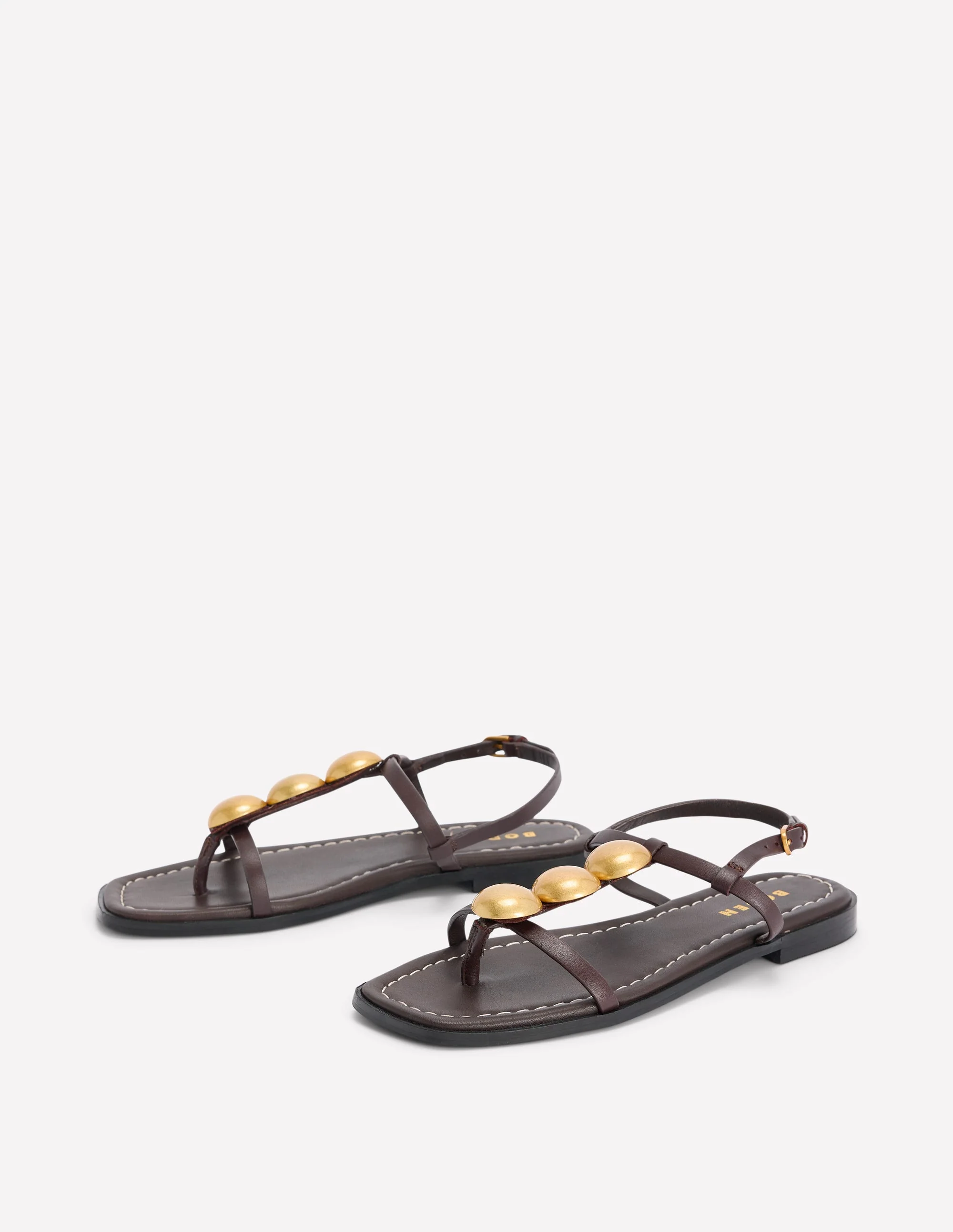 Disc Flat Sandals-Dark Chocolate - Image 2