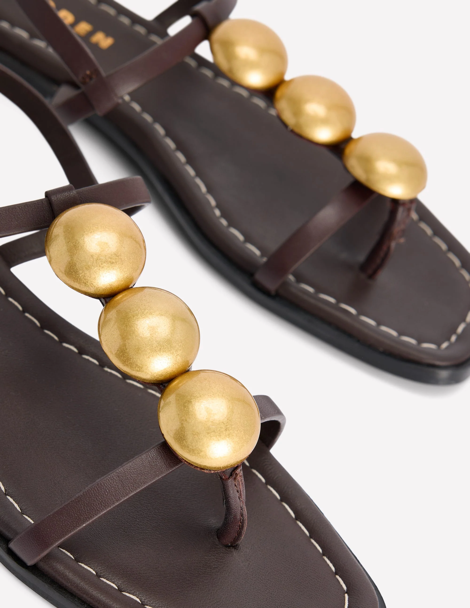 Disc Flat Sandals-Dark Chocolate - Image 3