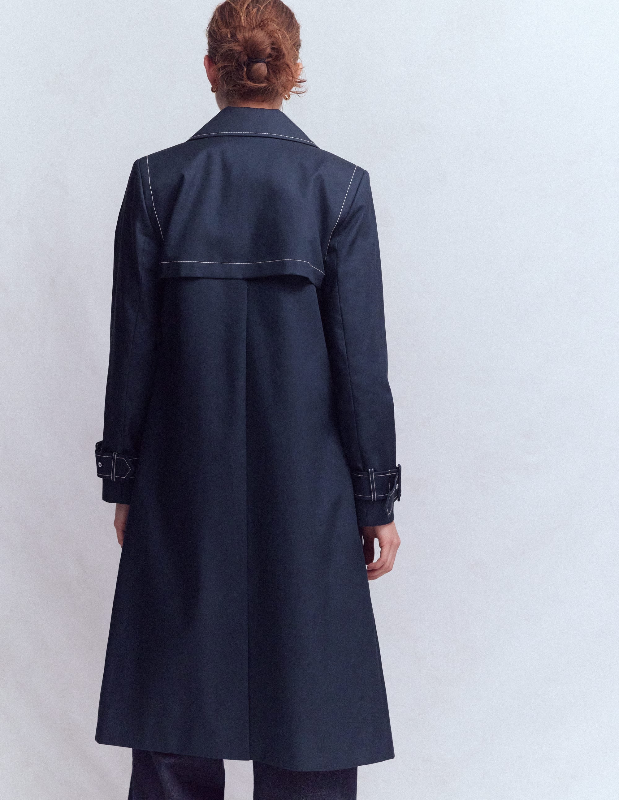 Double Breasted Trench-Navy - Image 3