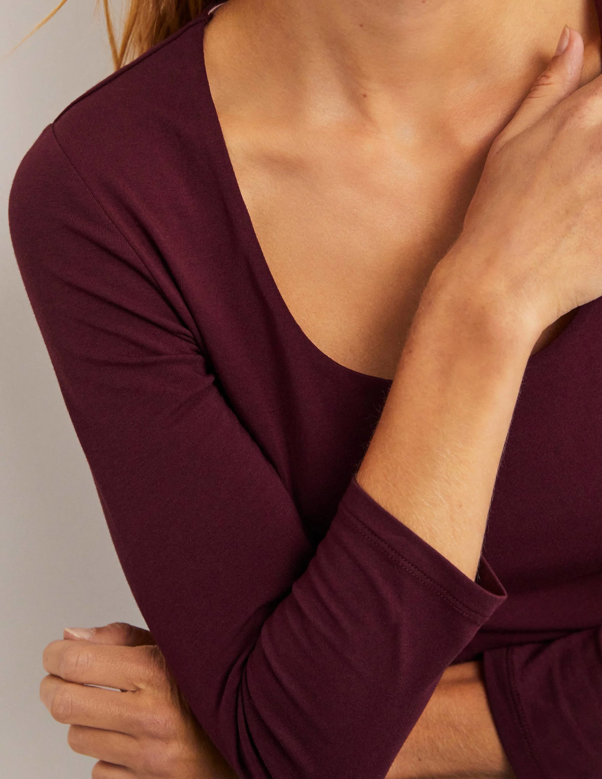 Double Layer Front Top-Mulled Wine Purple - Image 2