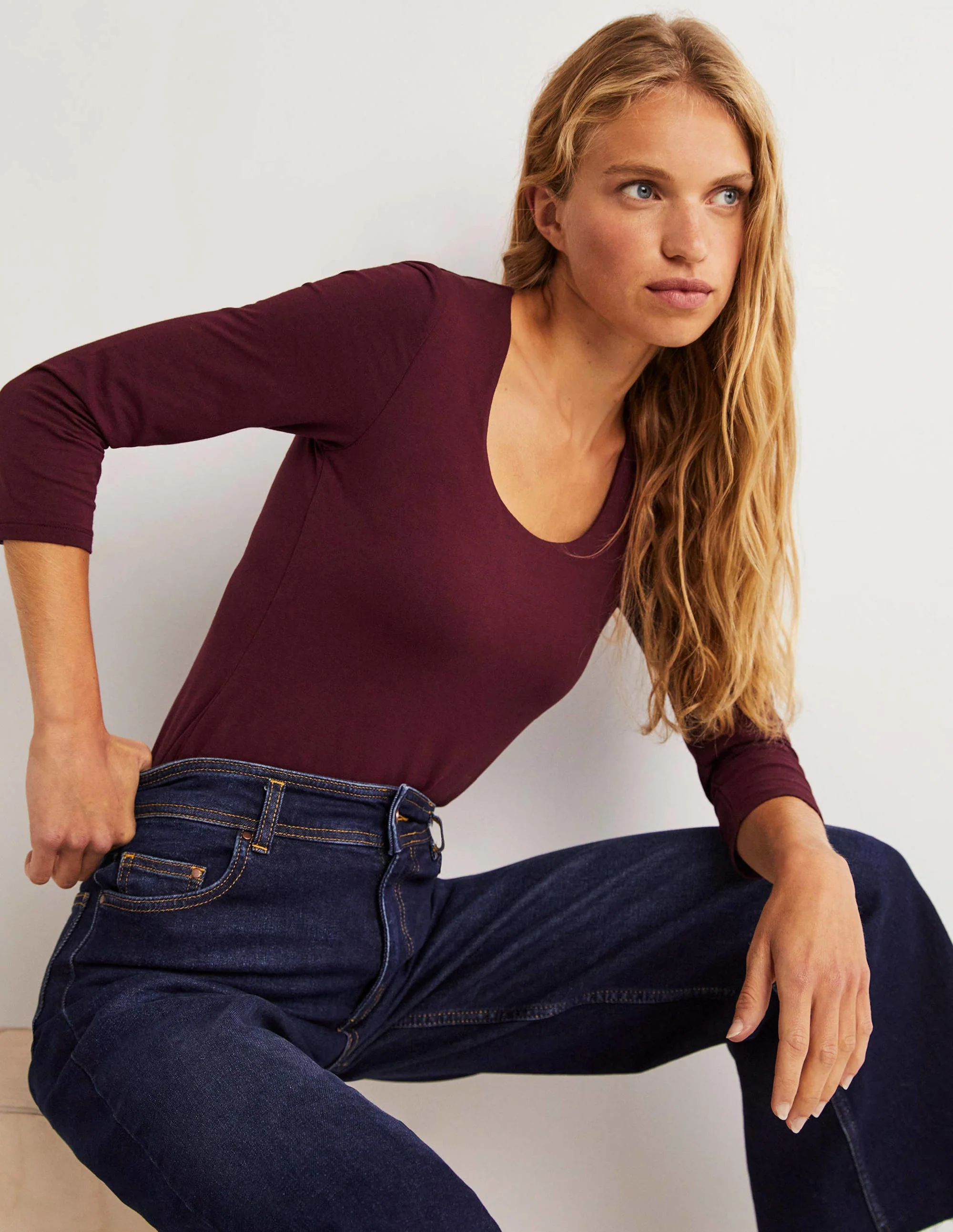 Double Layer Front Top-Mulled Wine Purple - Image 4