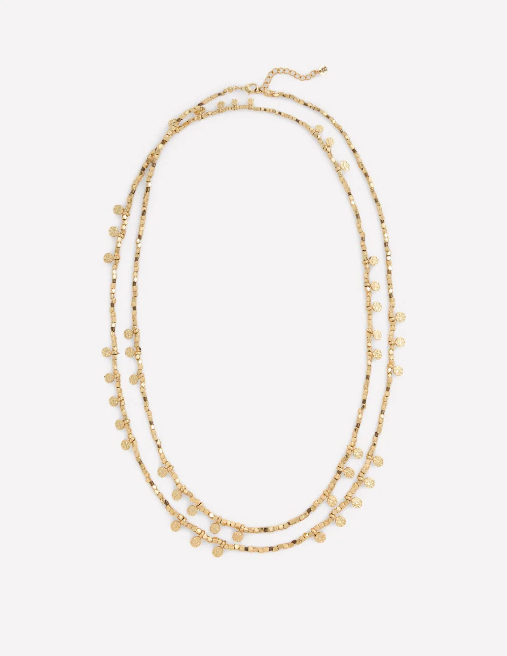 Double Strand Bead Necklace-Gold
