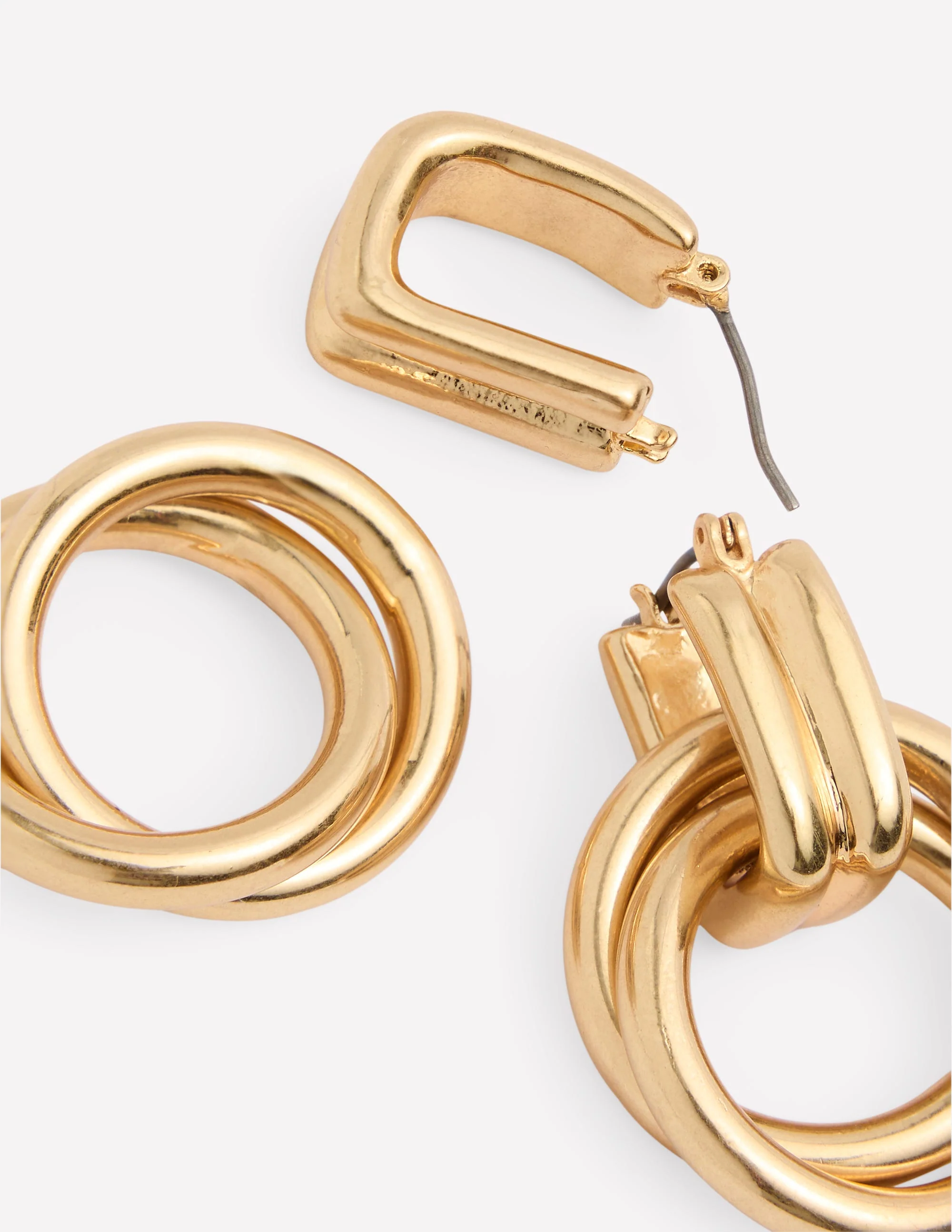 Double Twist Earrings-Gold Colour - Image 3