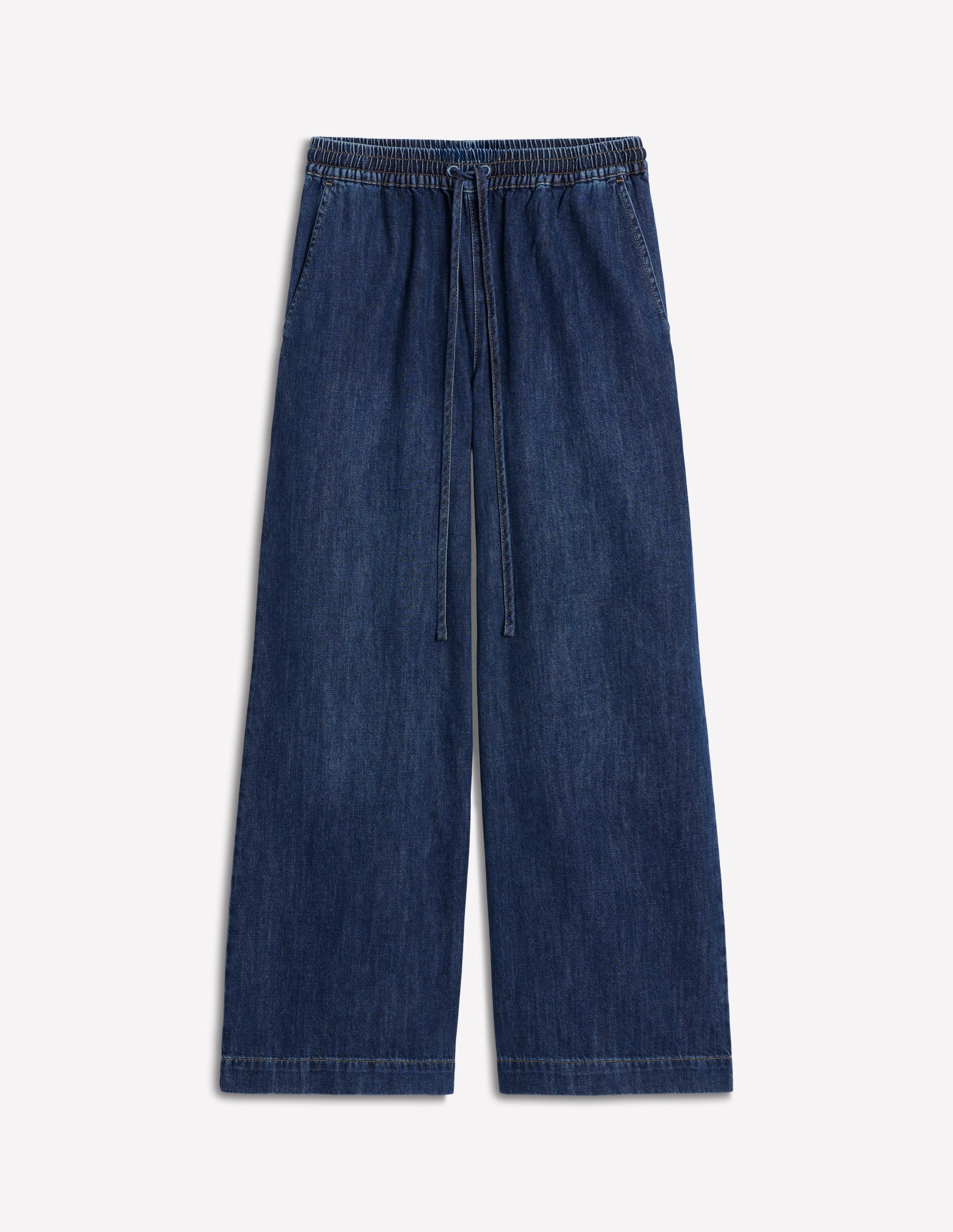Drawcord Denim Trousers-MID WASH - Image 7