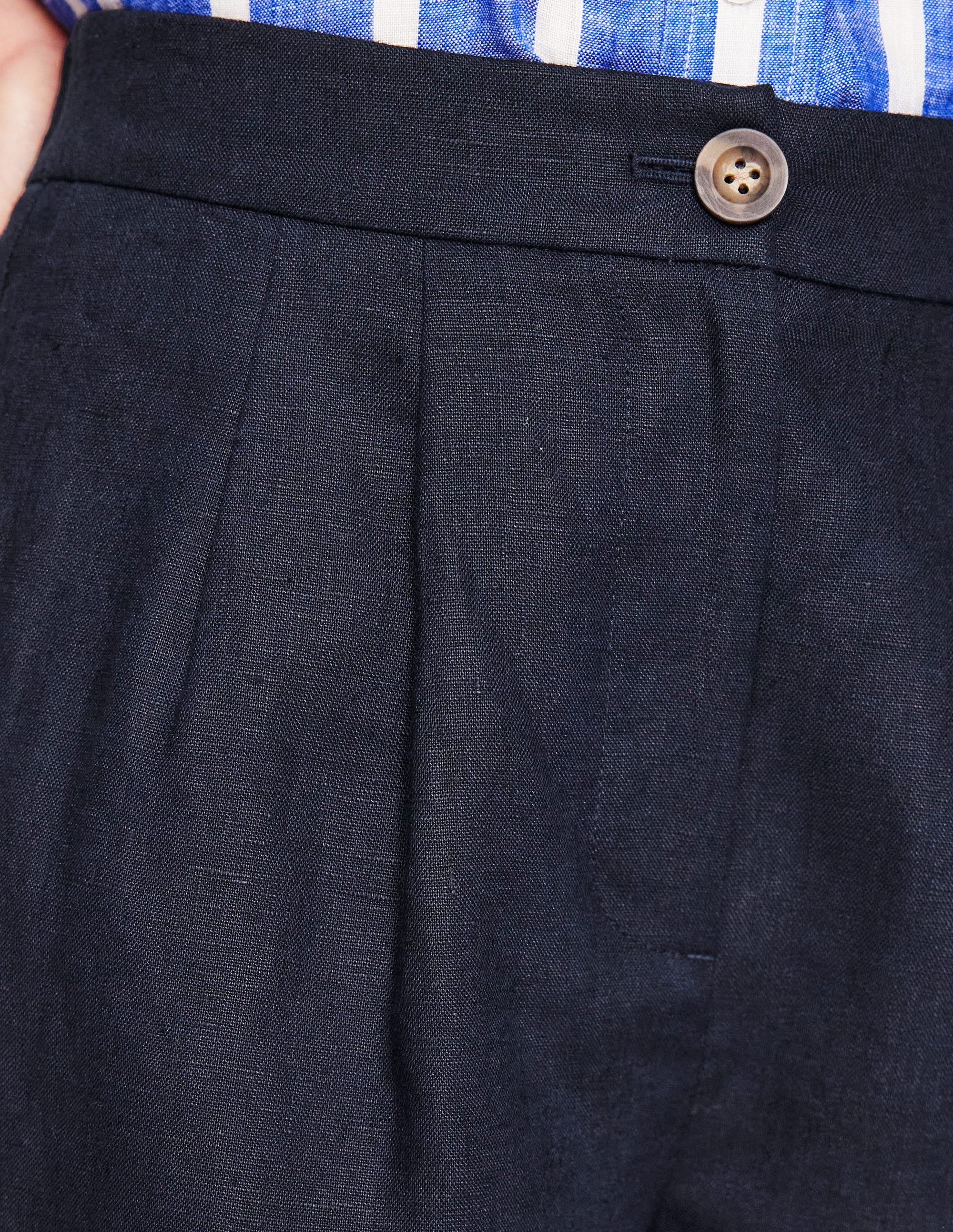 Dulwich Linen Shorts-Navy - Image 5