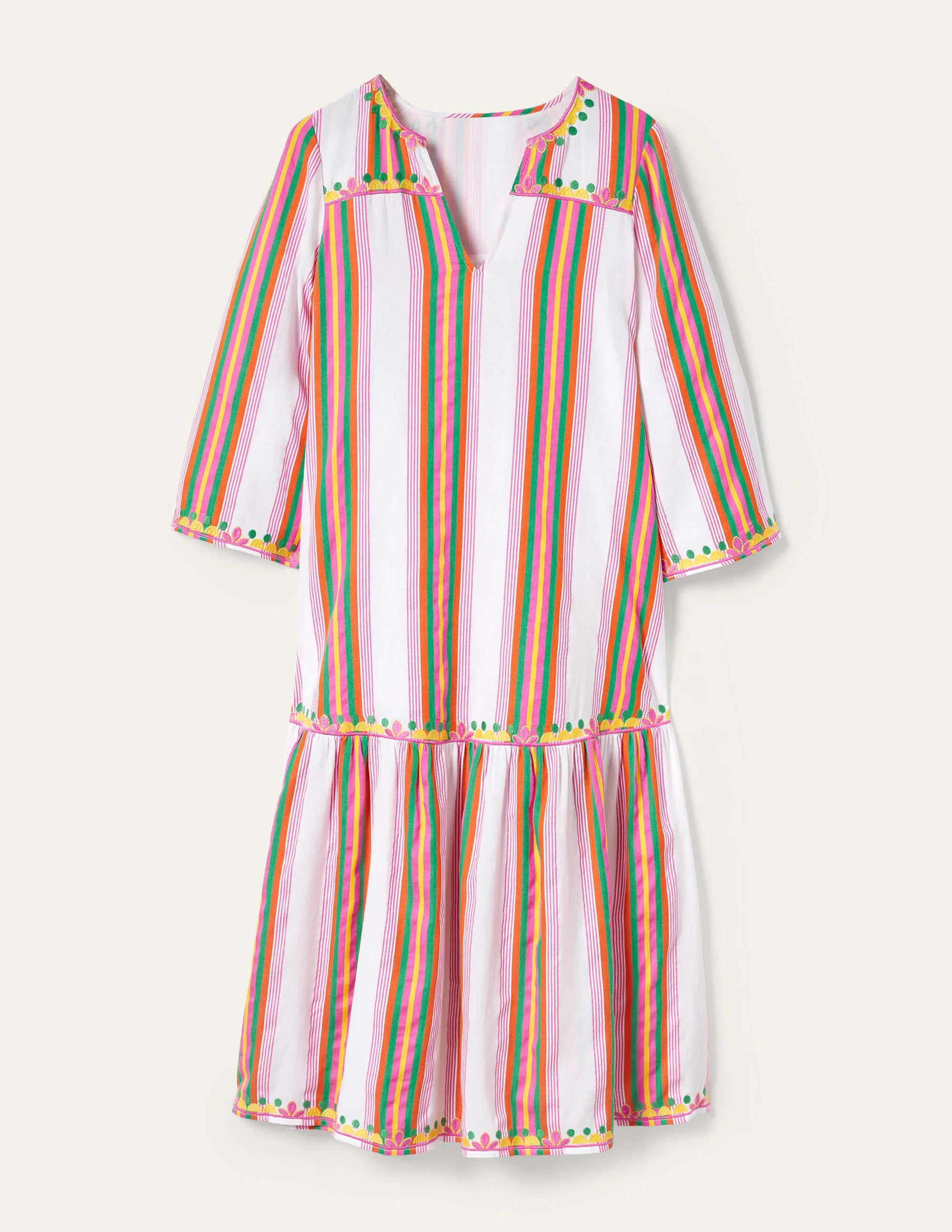 Easy Tiered Maxi Dress-Tropical Woven Rainbow Stripe - Image 8