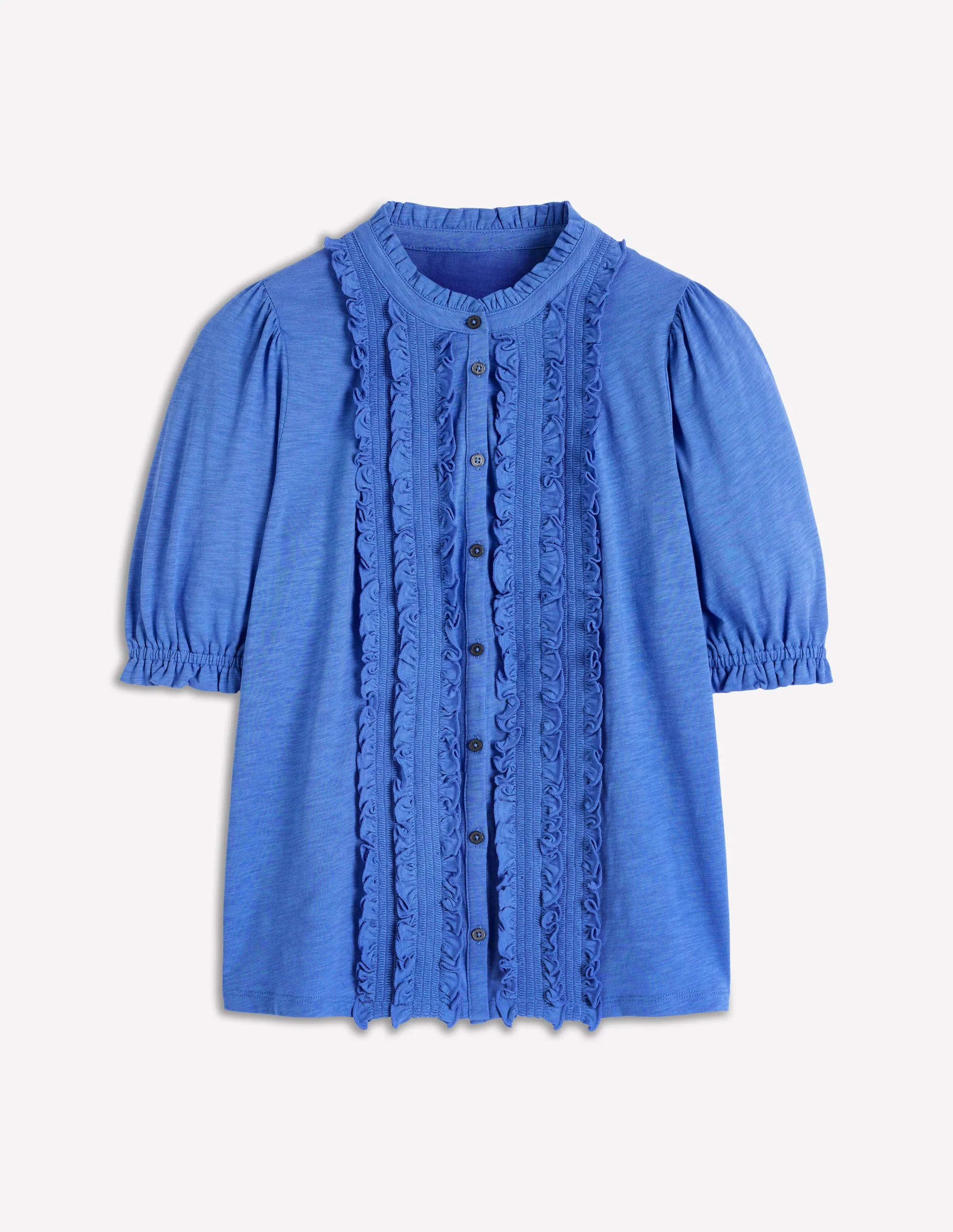 Eda Ruffle Front Shirt-Regatta - Image 5