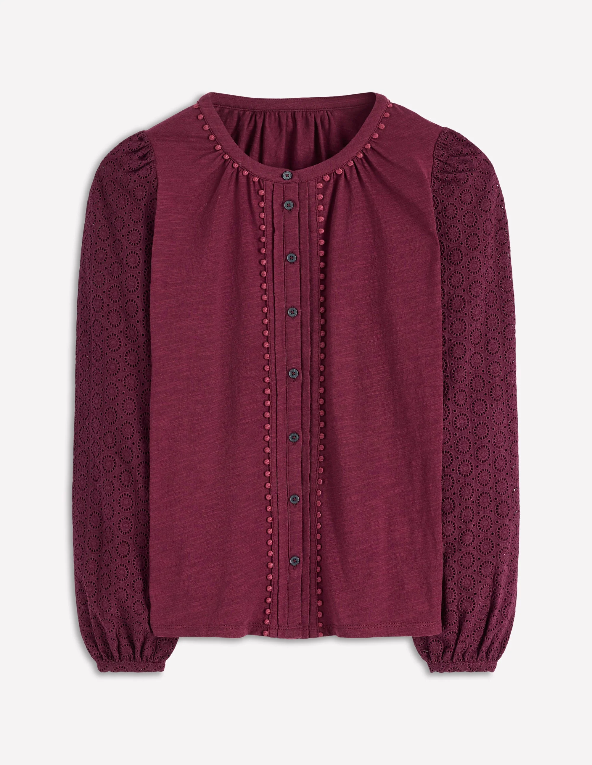 Eden Broderie Jersey Shirt-Deep Wisteria - Image 5