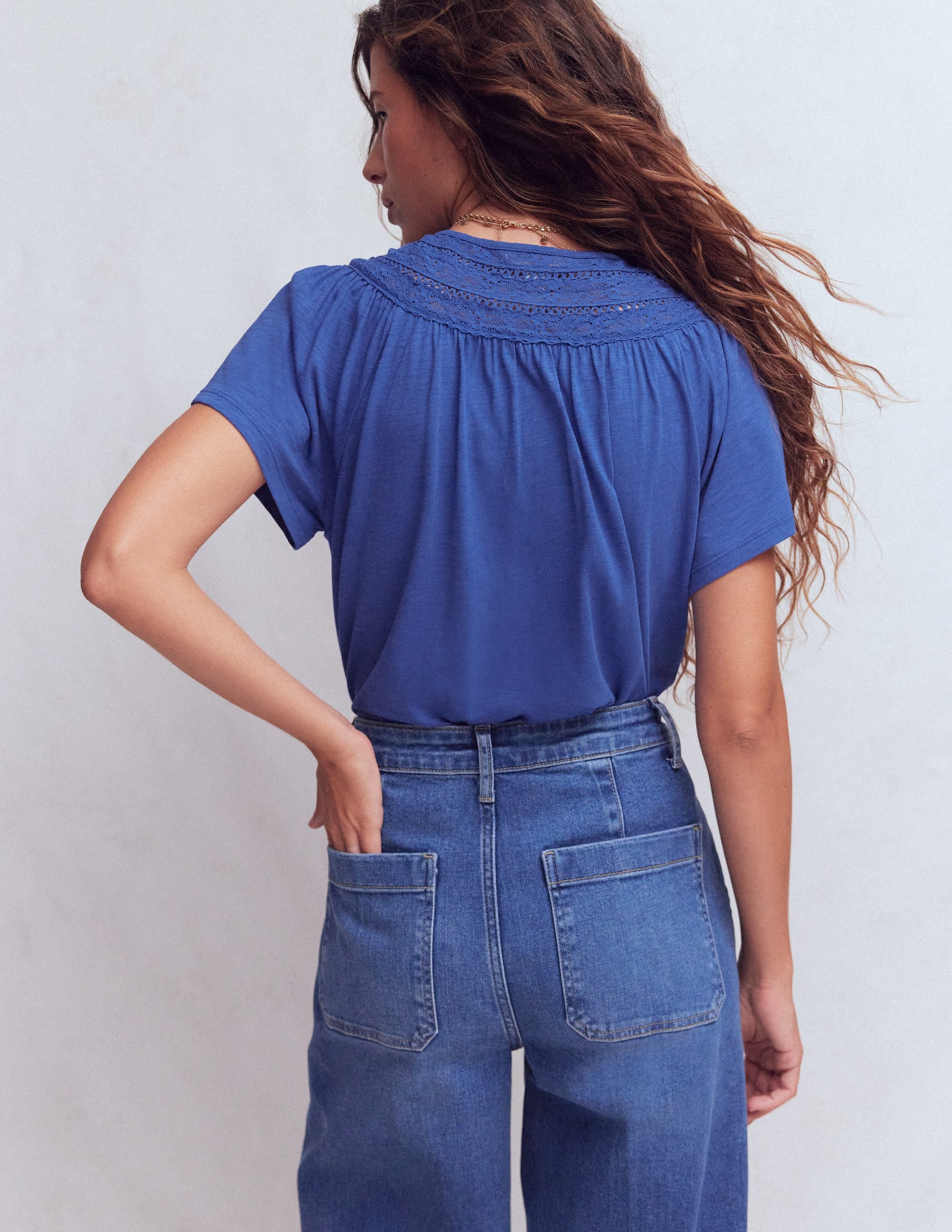 Edi Trim Detail T-shirt-Beaucoup Blue - Image 4