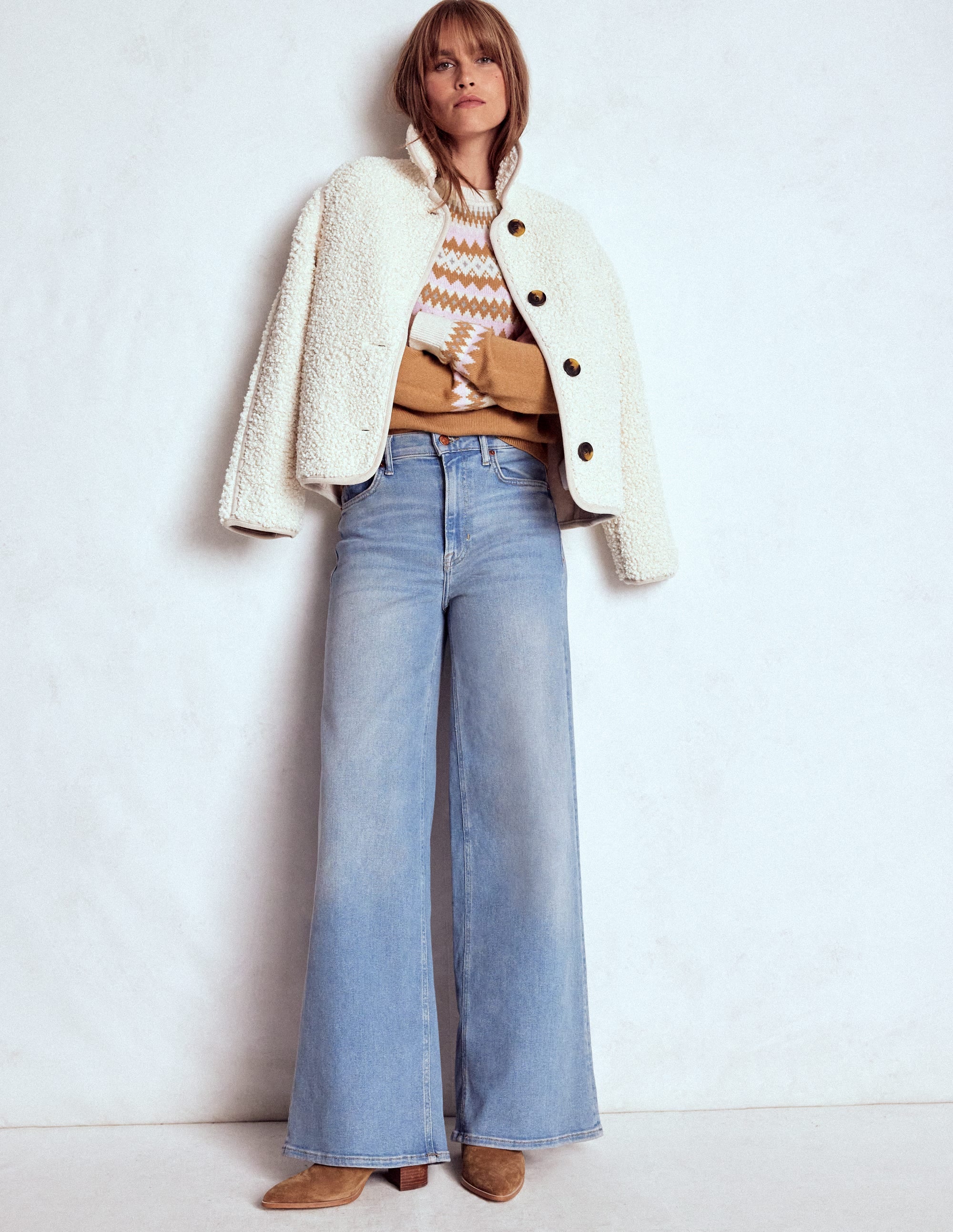 Edie Fair Isle Jumper-Camel Melange Fair Isle - Image 4