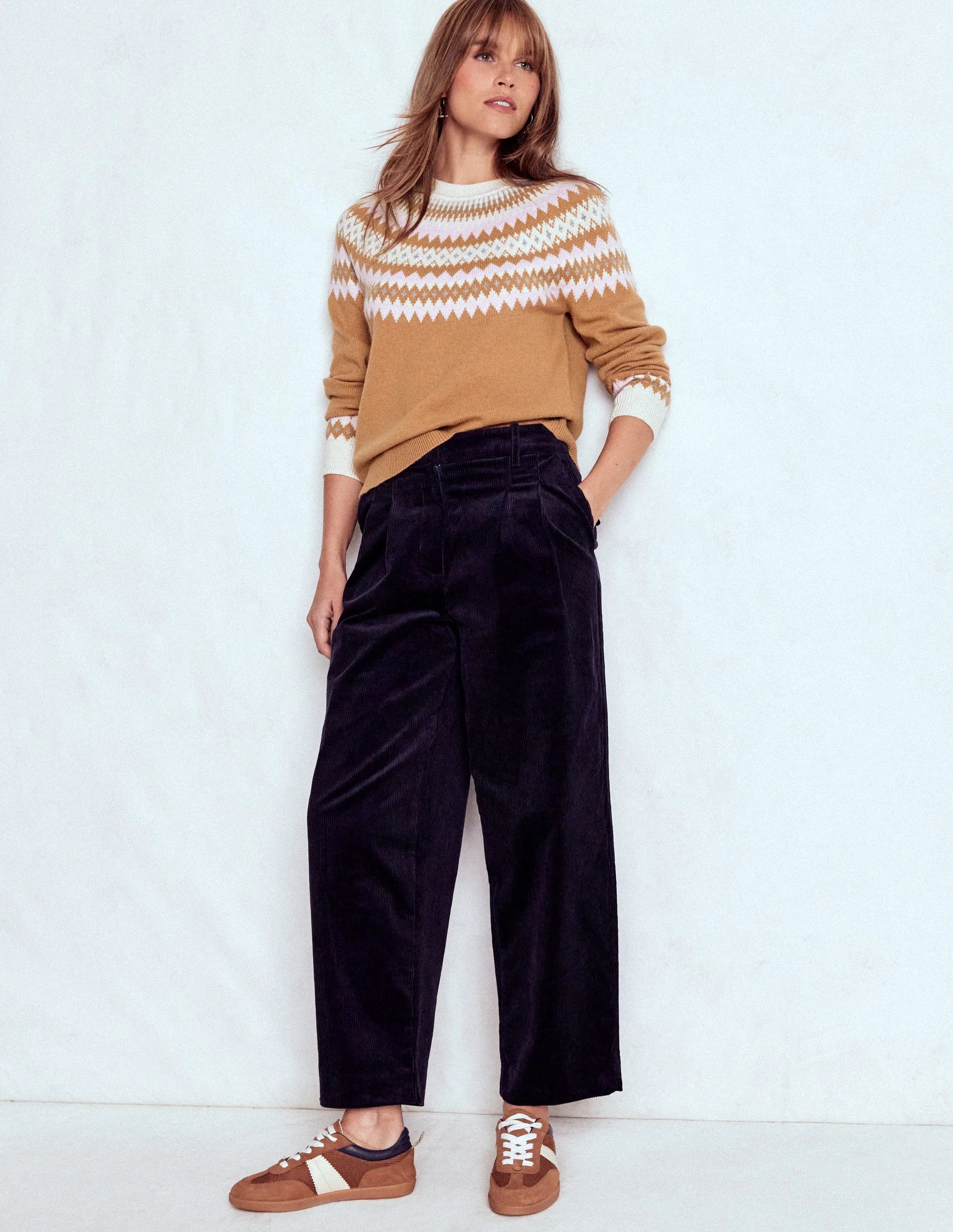 Edie Fair Isle Jumper-Camel Melange Fair Isle - Image 5